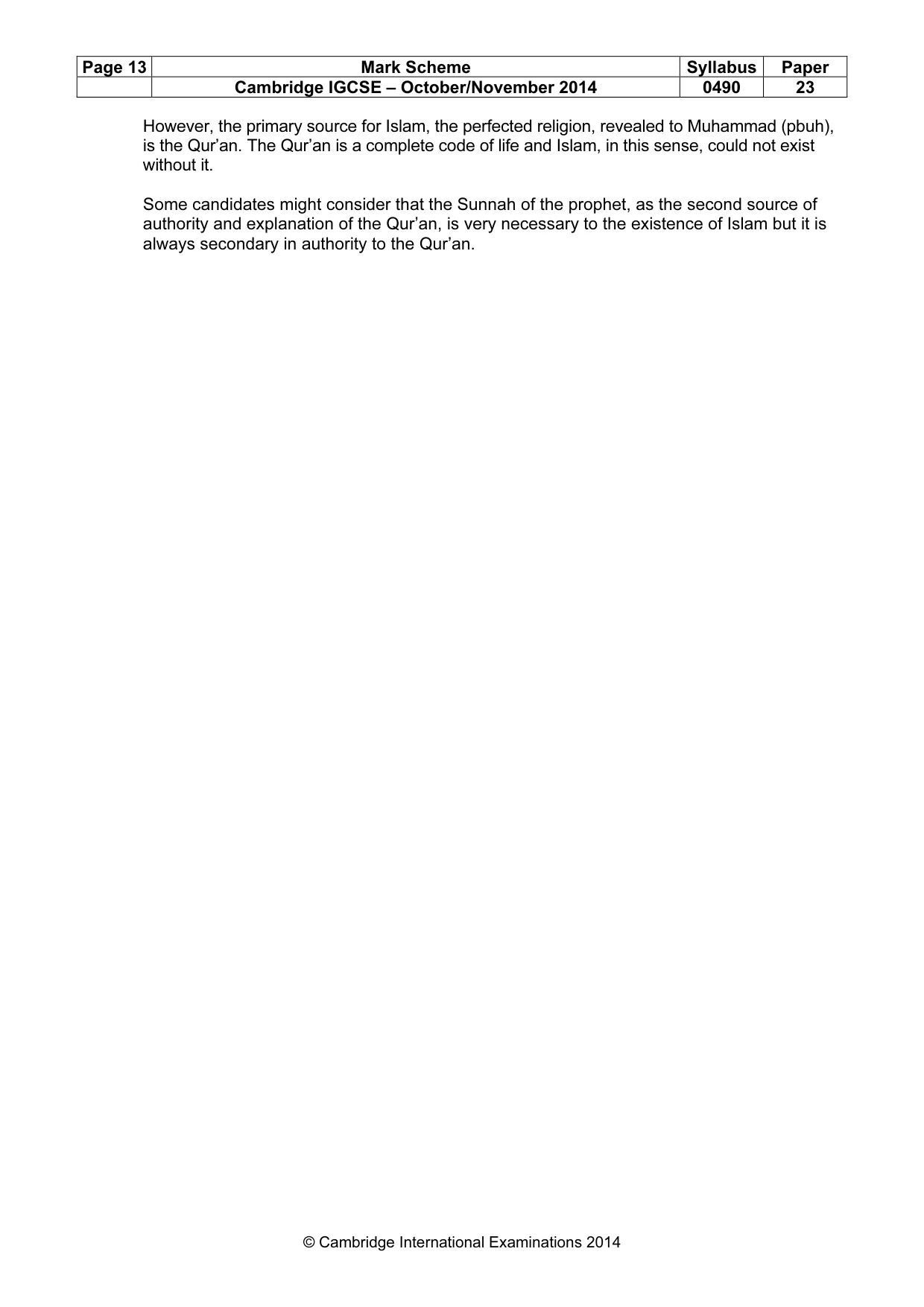 Mark scheme, page 13 of 17
