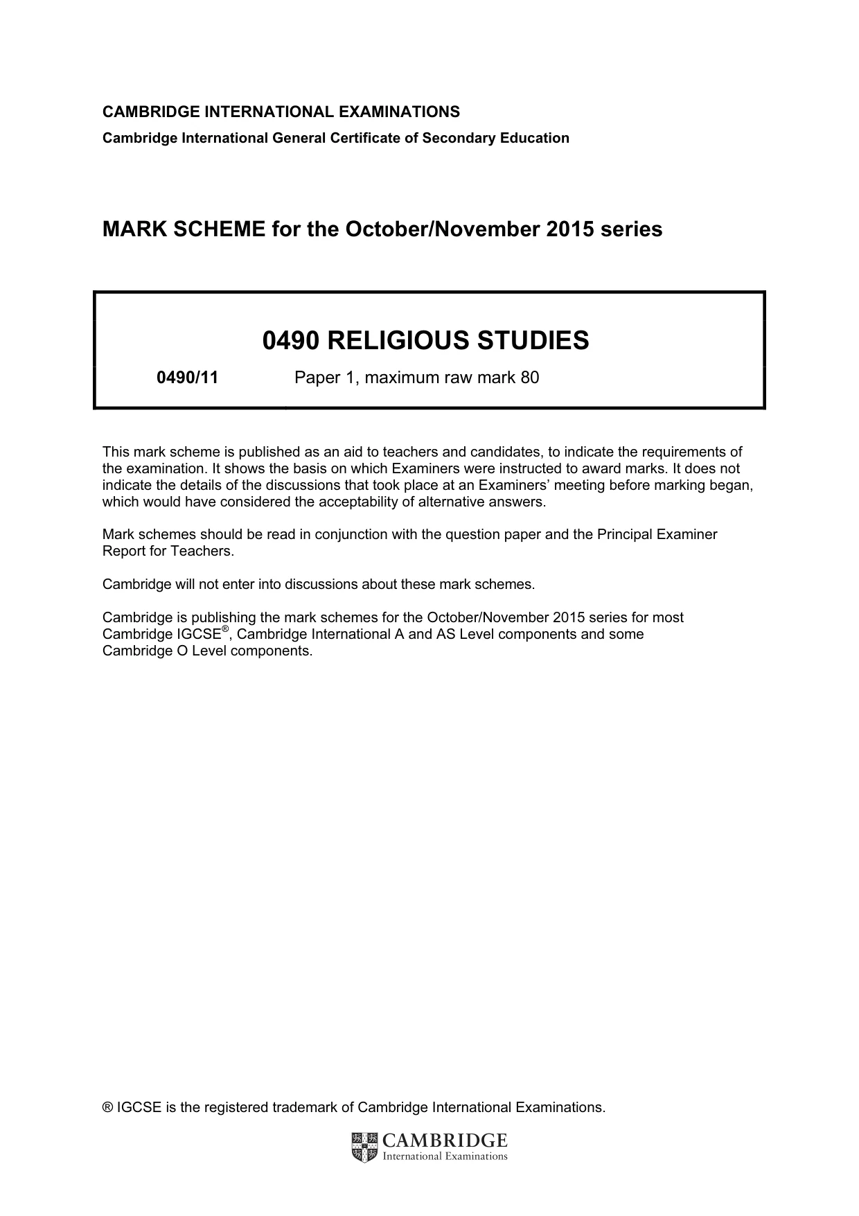 Mark scheme, page 1 of 12