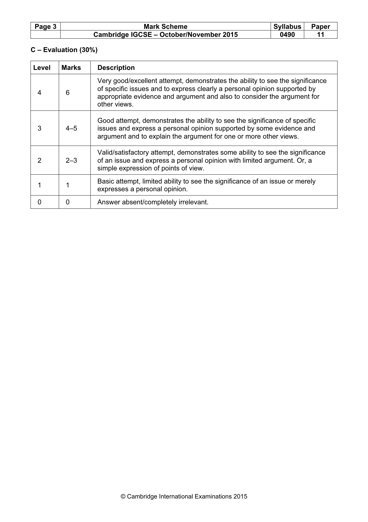 Mark scheme, page 3 of 12