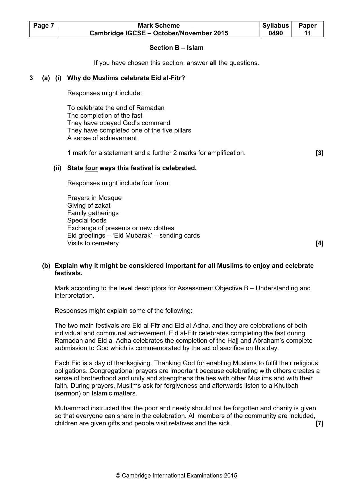 Mark scheme, page 7 of 12