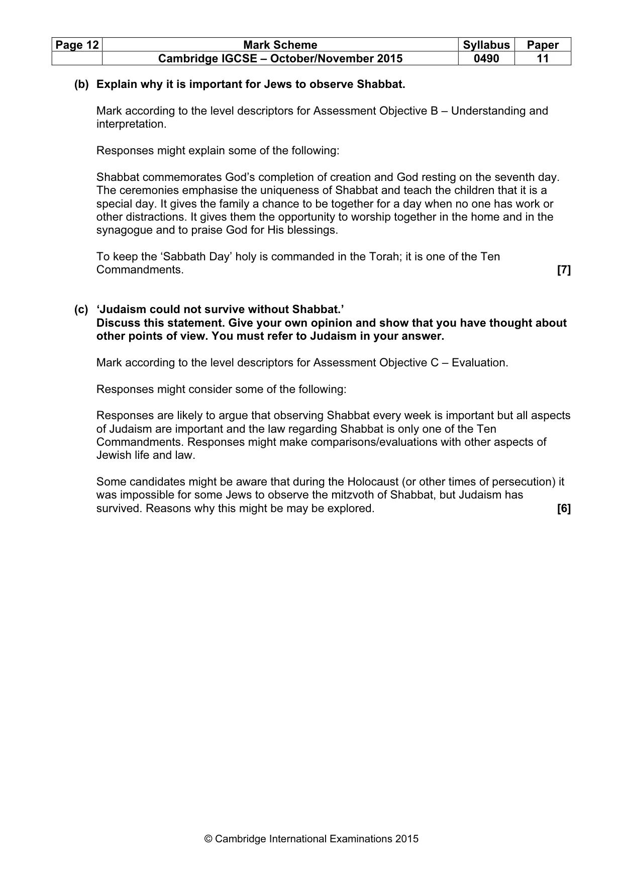 Mark scheme, page 12 of 12