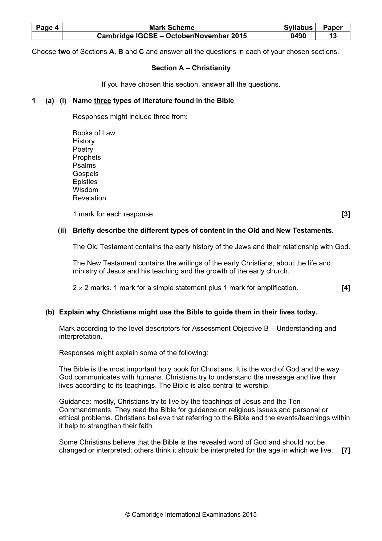 Mark scheme, page 4 of 12