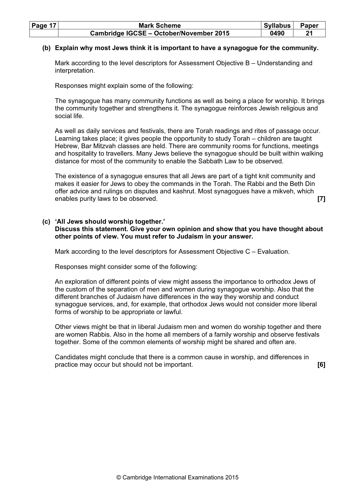 Mark scheme, page 17 of 17