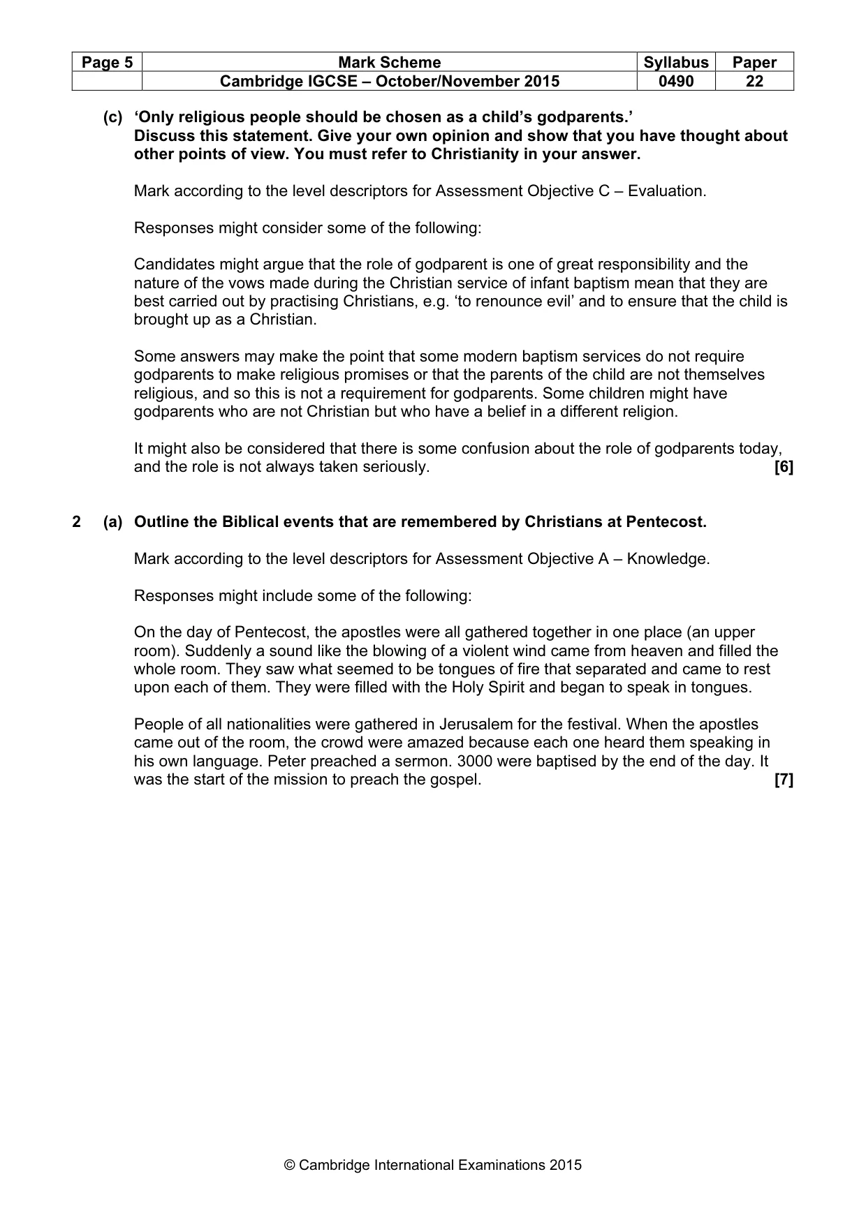 Mark scheme, page 5 of 17