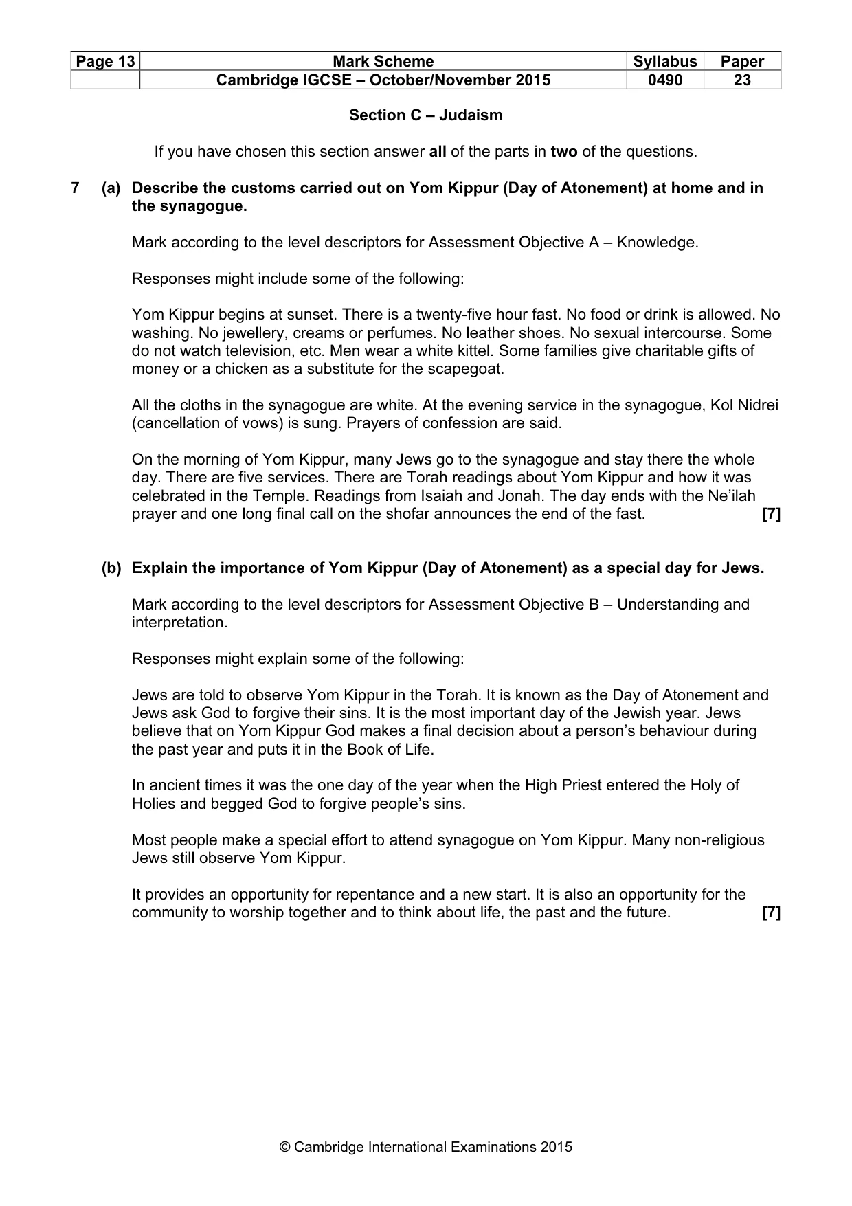 Mark scheme, page 13 of 17