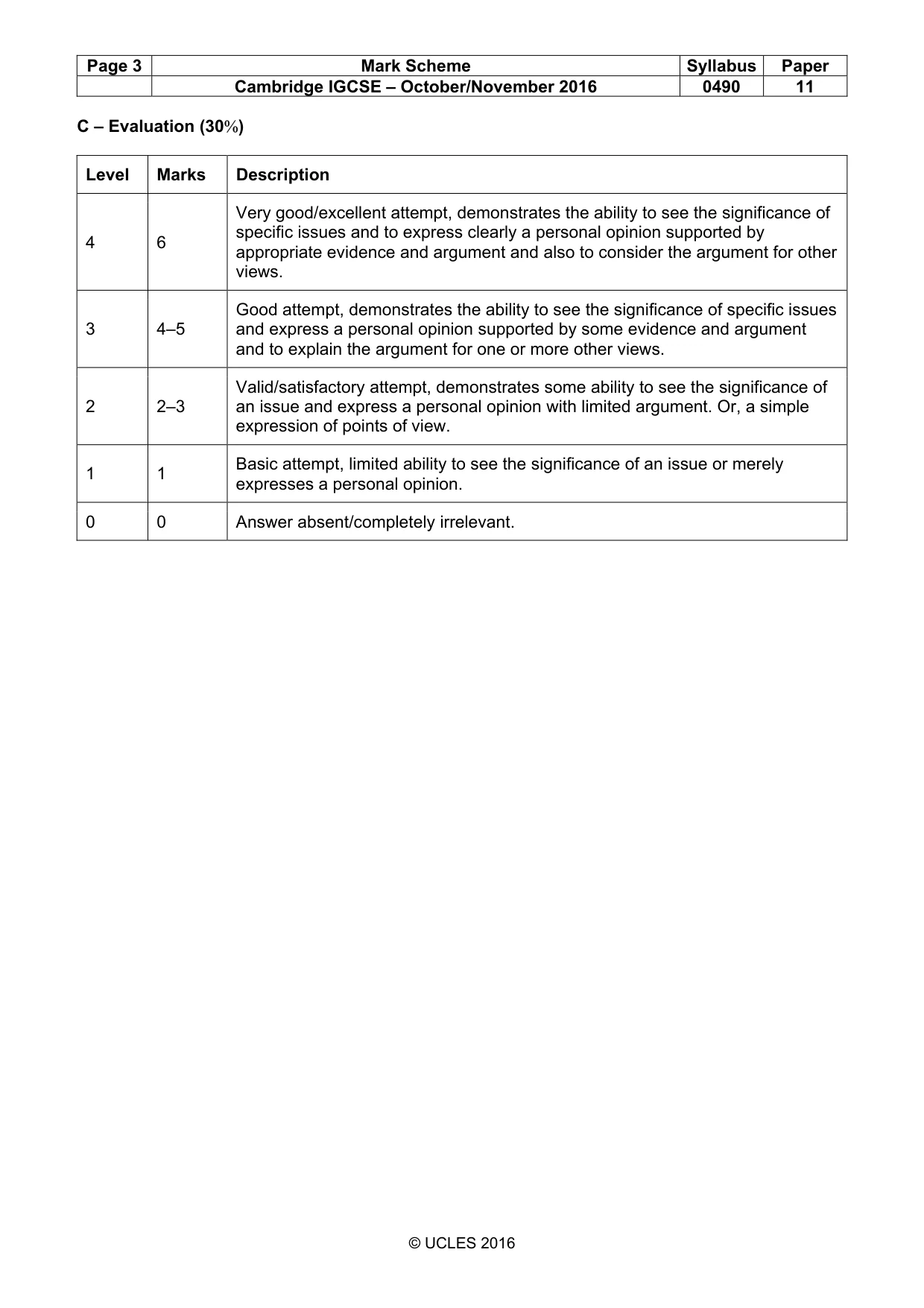 Mark scheme, page 3 of 12