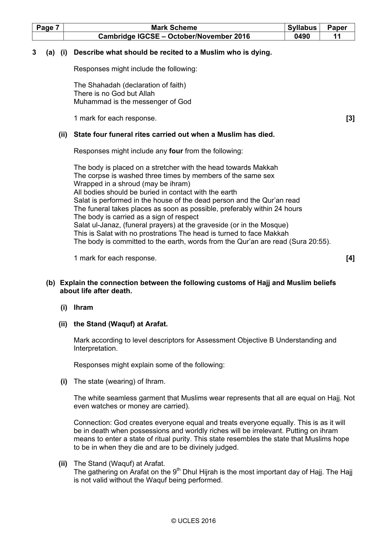 Mark scheme, page 7 of 12