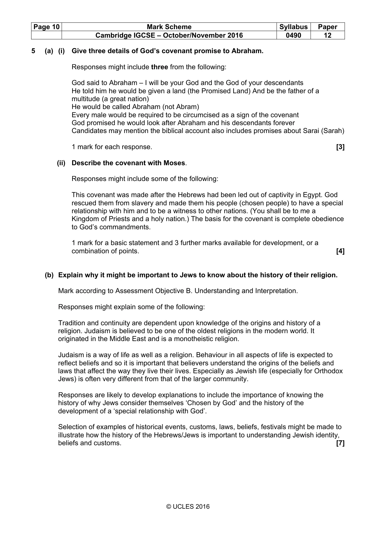 Mark scheme, page 10 of 12