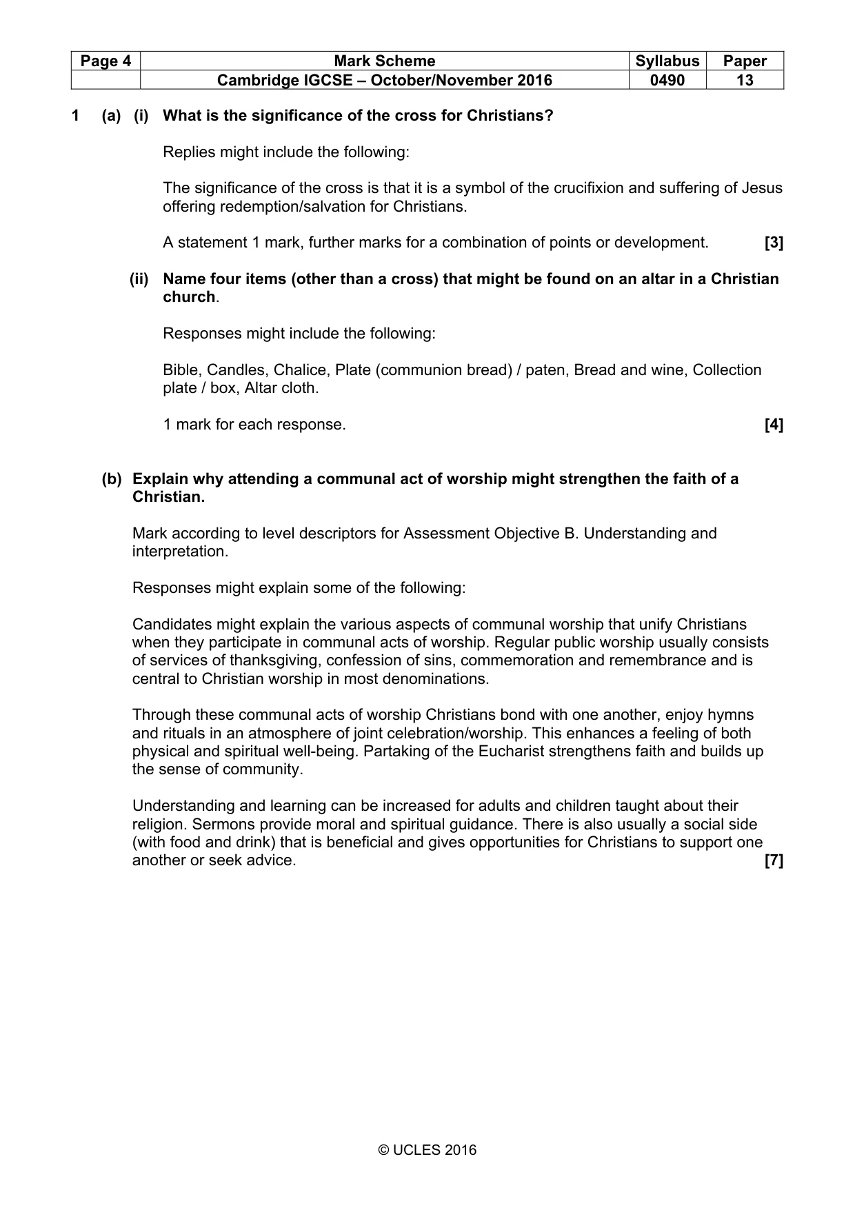 Mark scheme, page 4 of 12