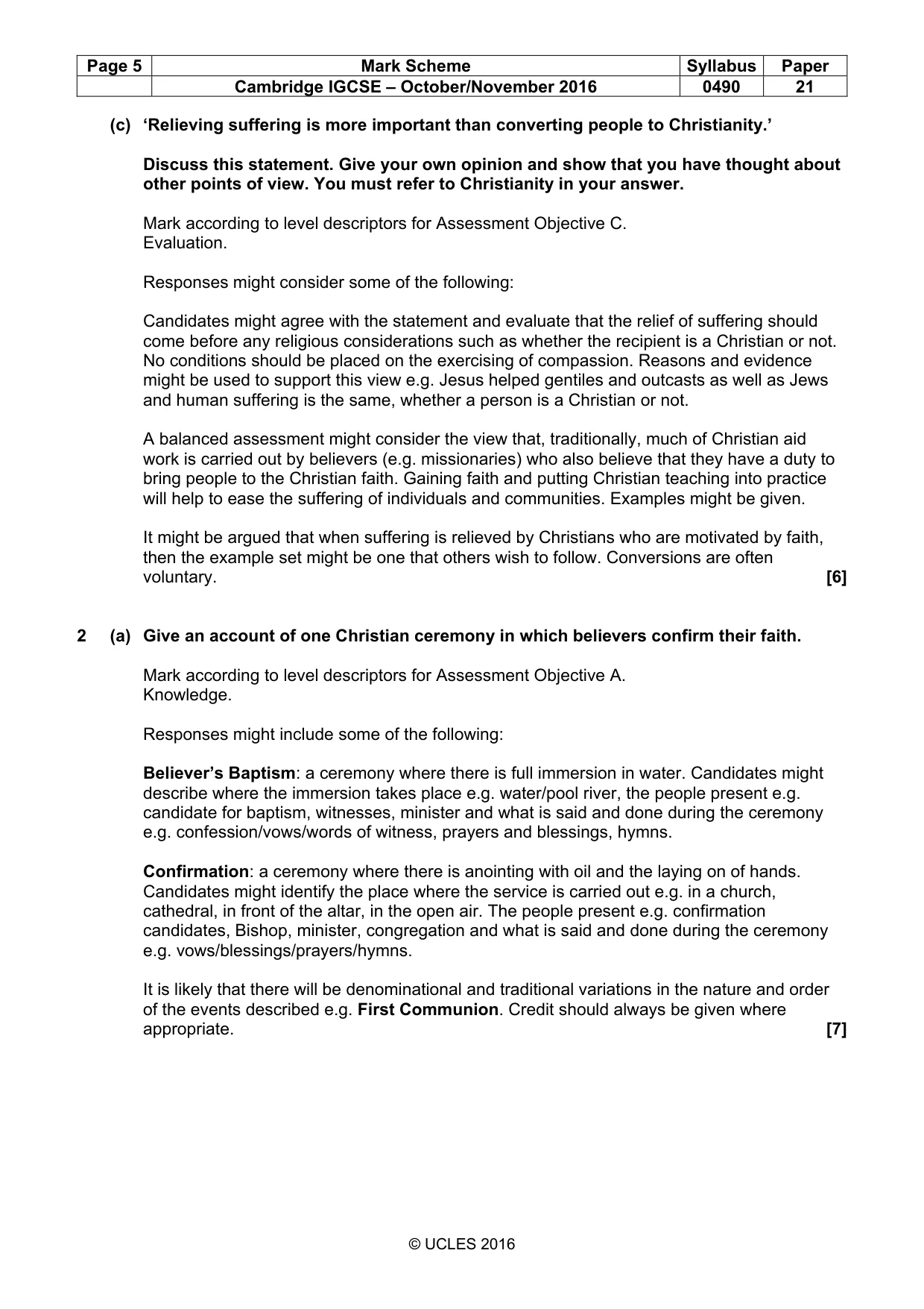 Mark scheme, page 5 of 17