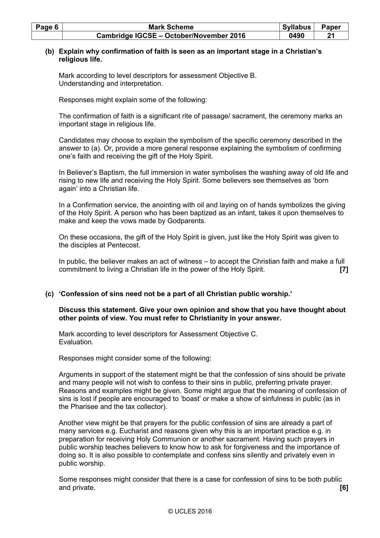 Mark scheme, page 6 of 17