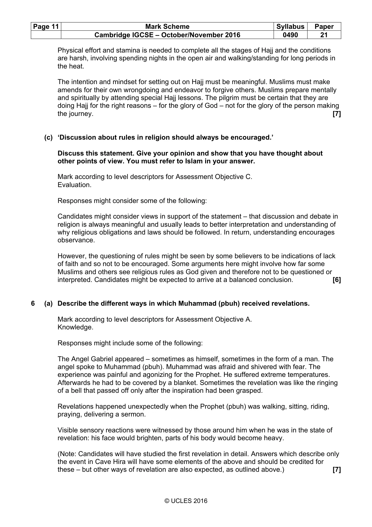 Mark scheme, page 11 of 17