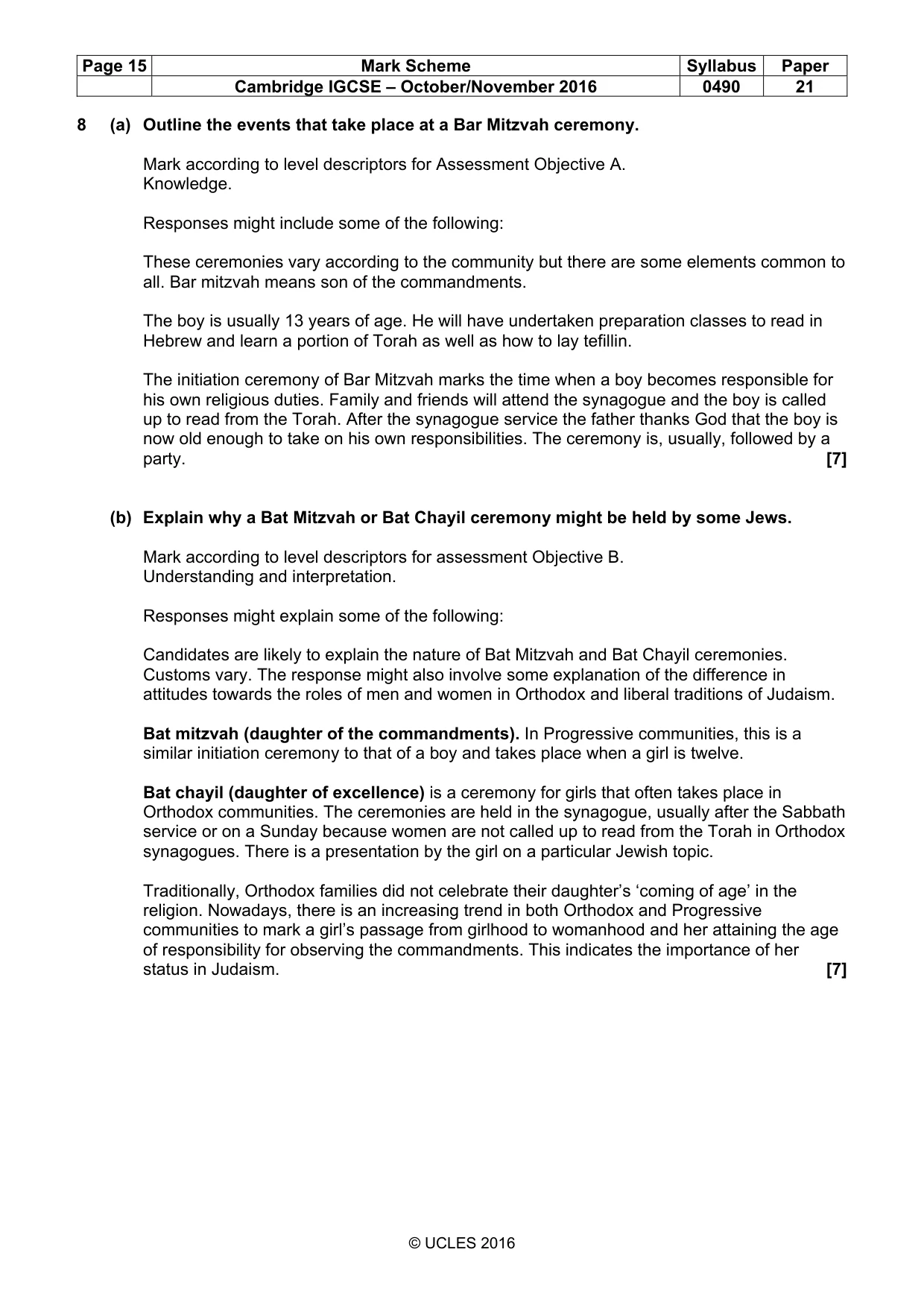 Mark scheme, page 15 of 17