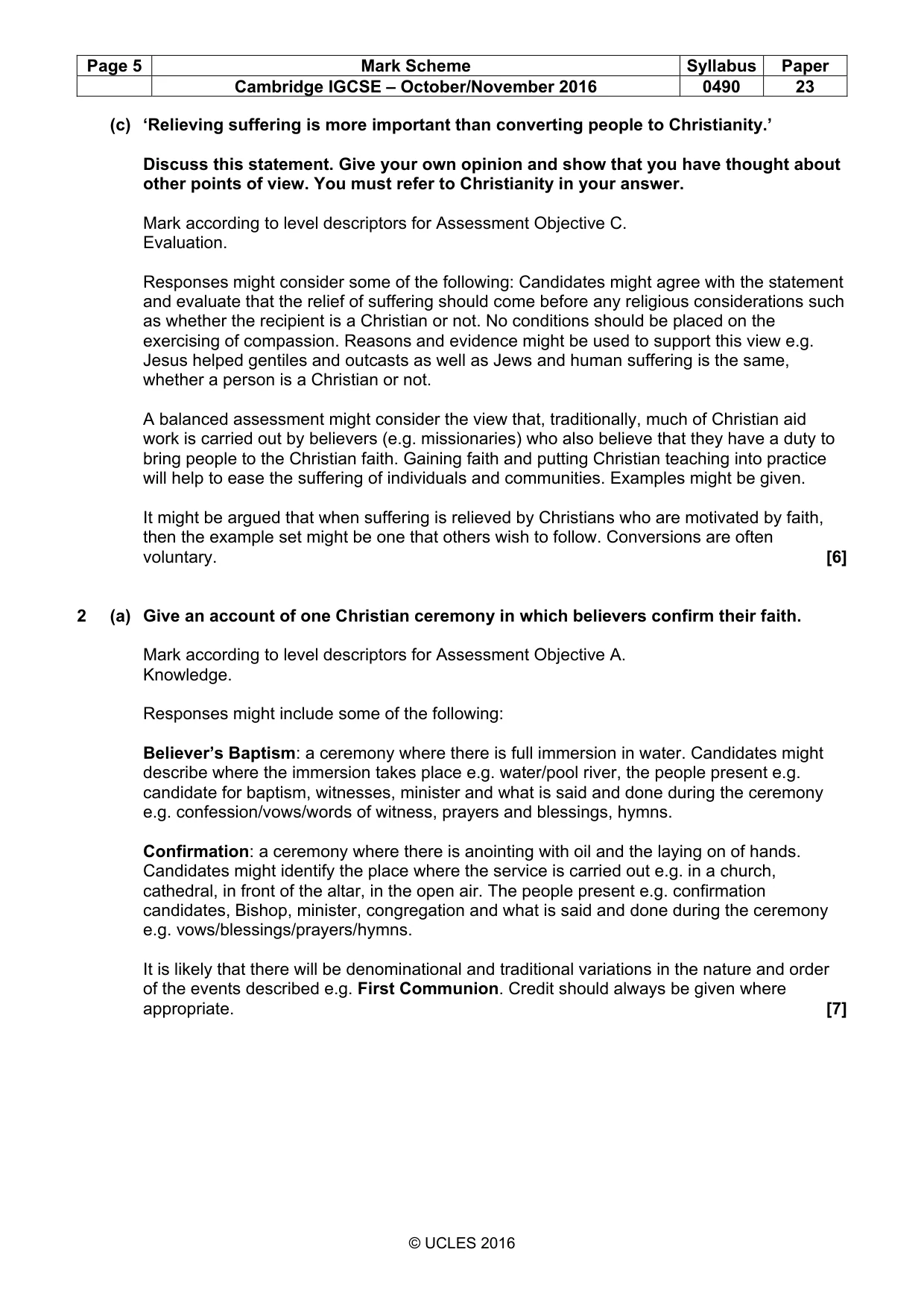 Mark scheme, page 5 of 17