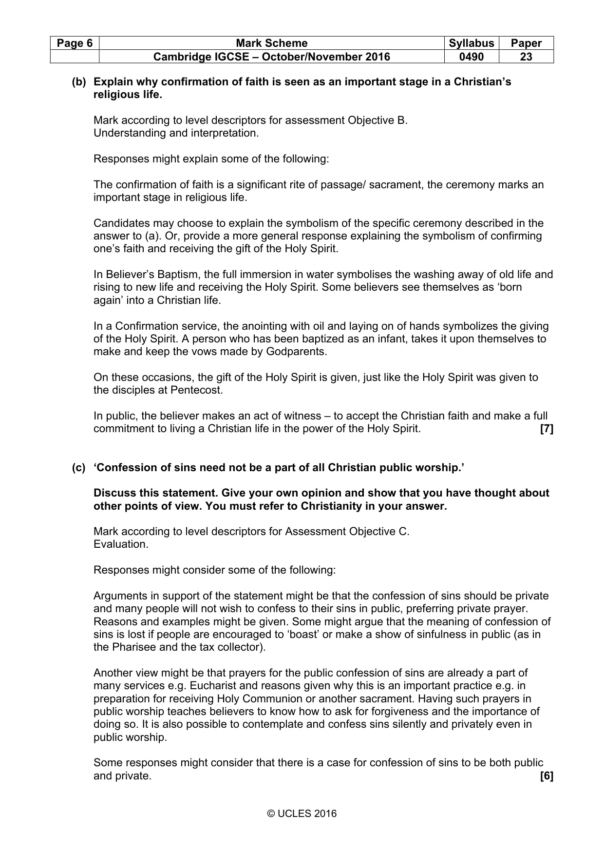 Mark scheme, page 6 of 17