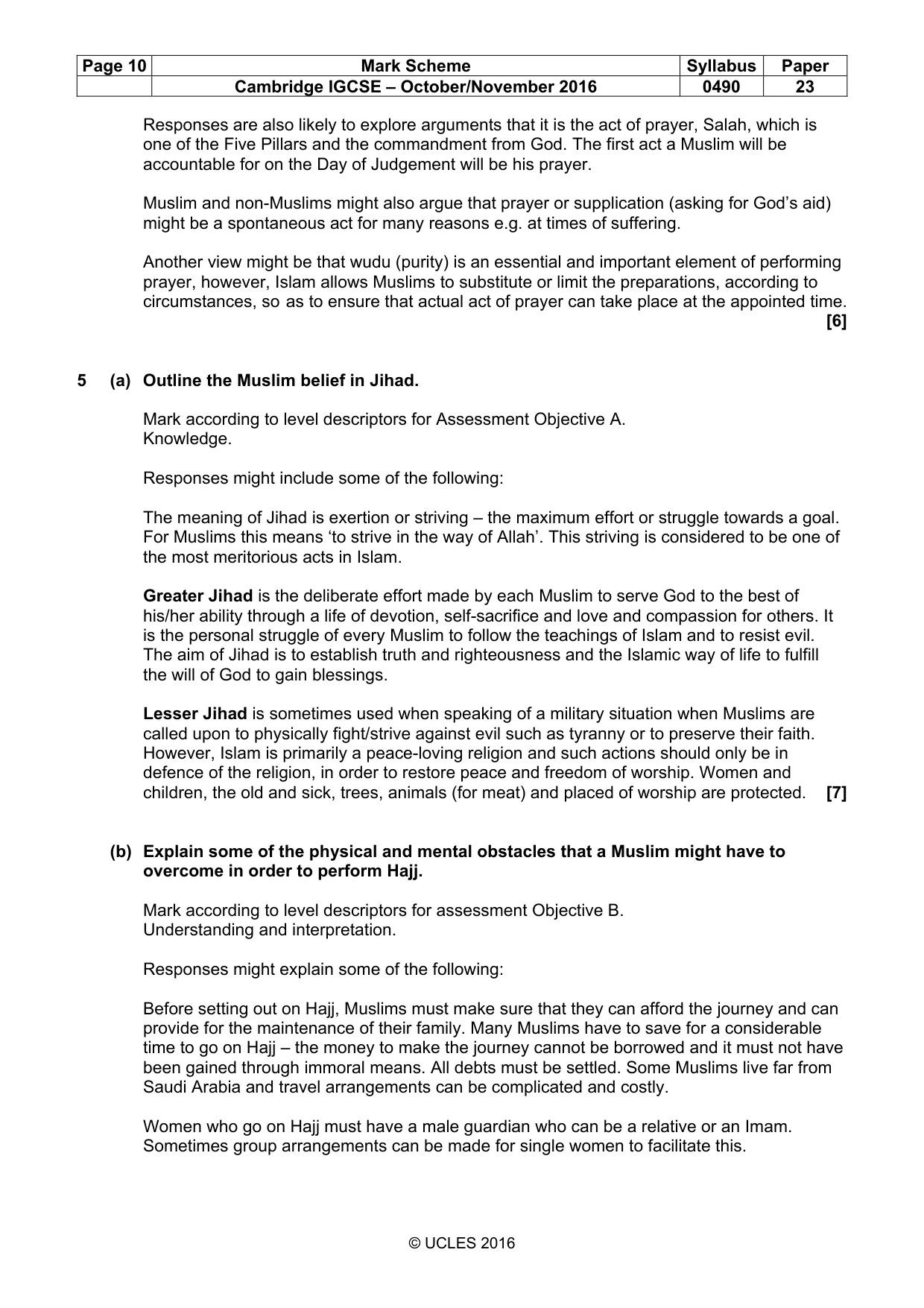 Mark scheme, page 10 of 17