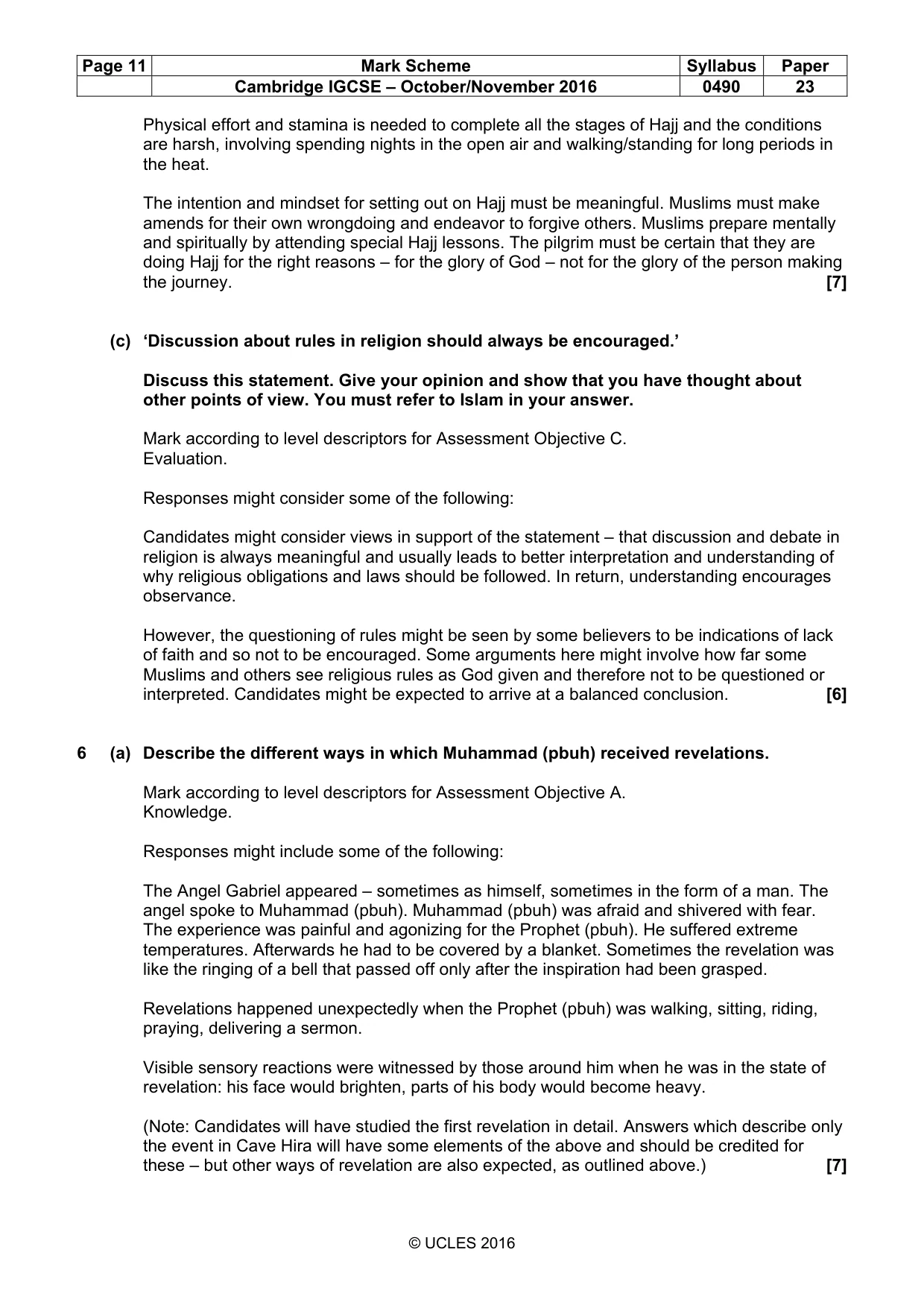 Mark scheme, page 11 of 17