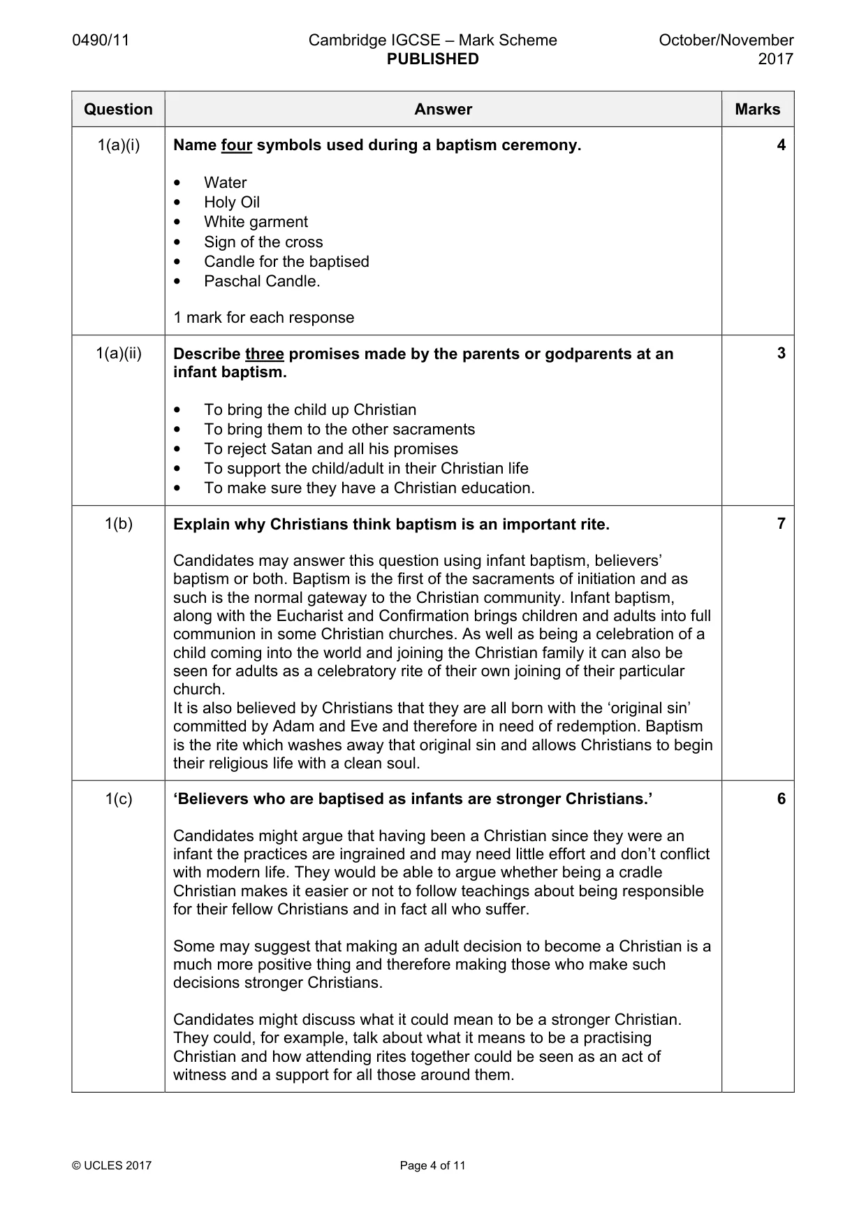 Mark scheme, page 4 of 11