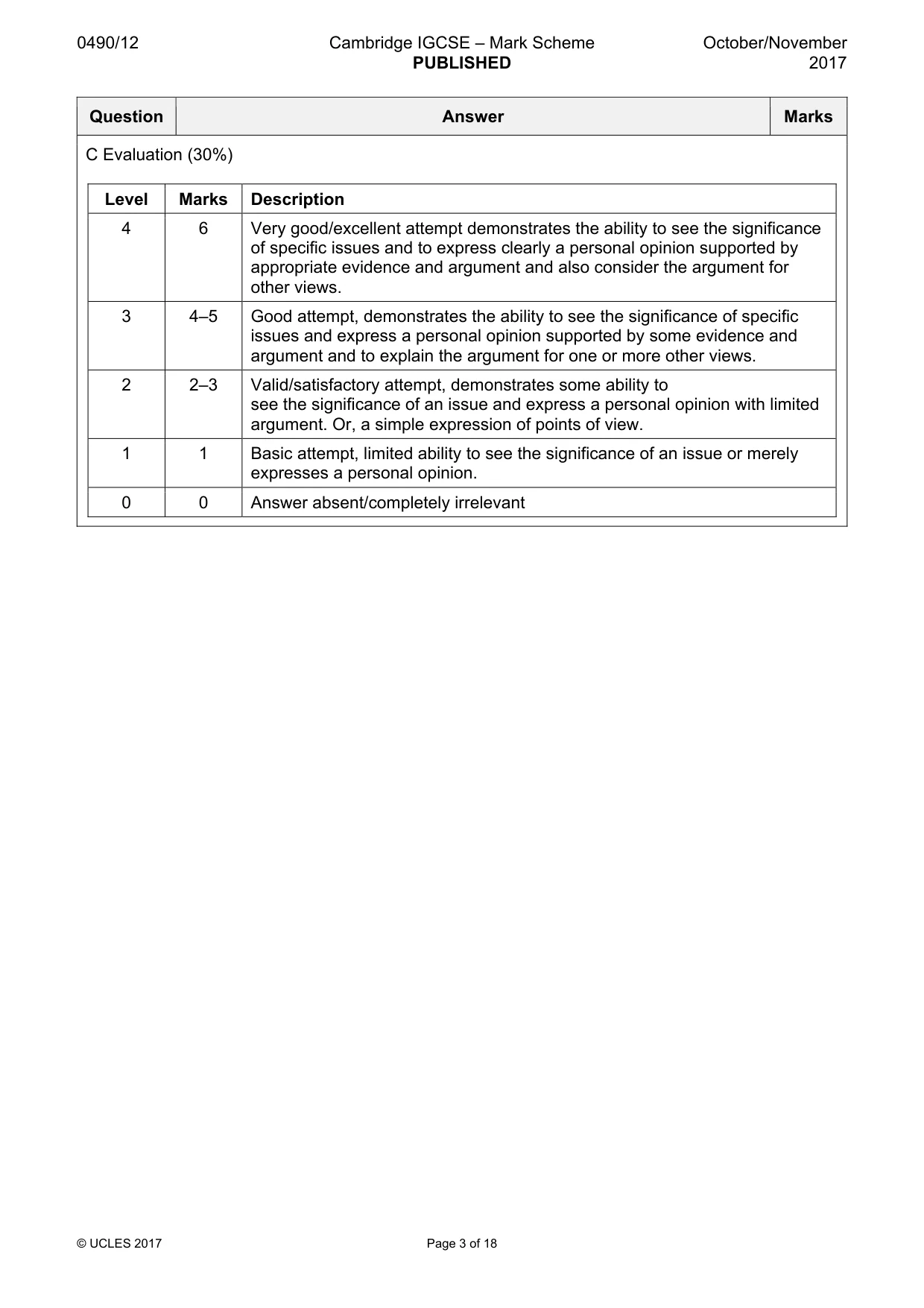 Mark scheme, page 3 of 18