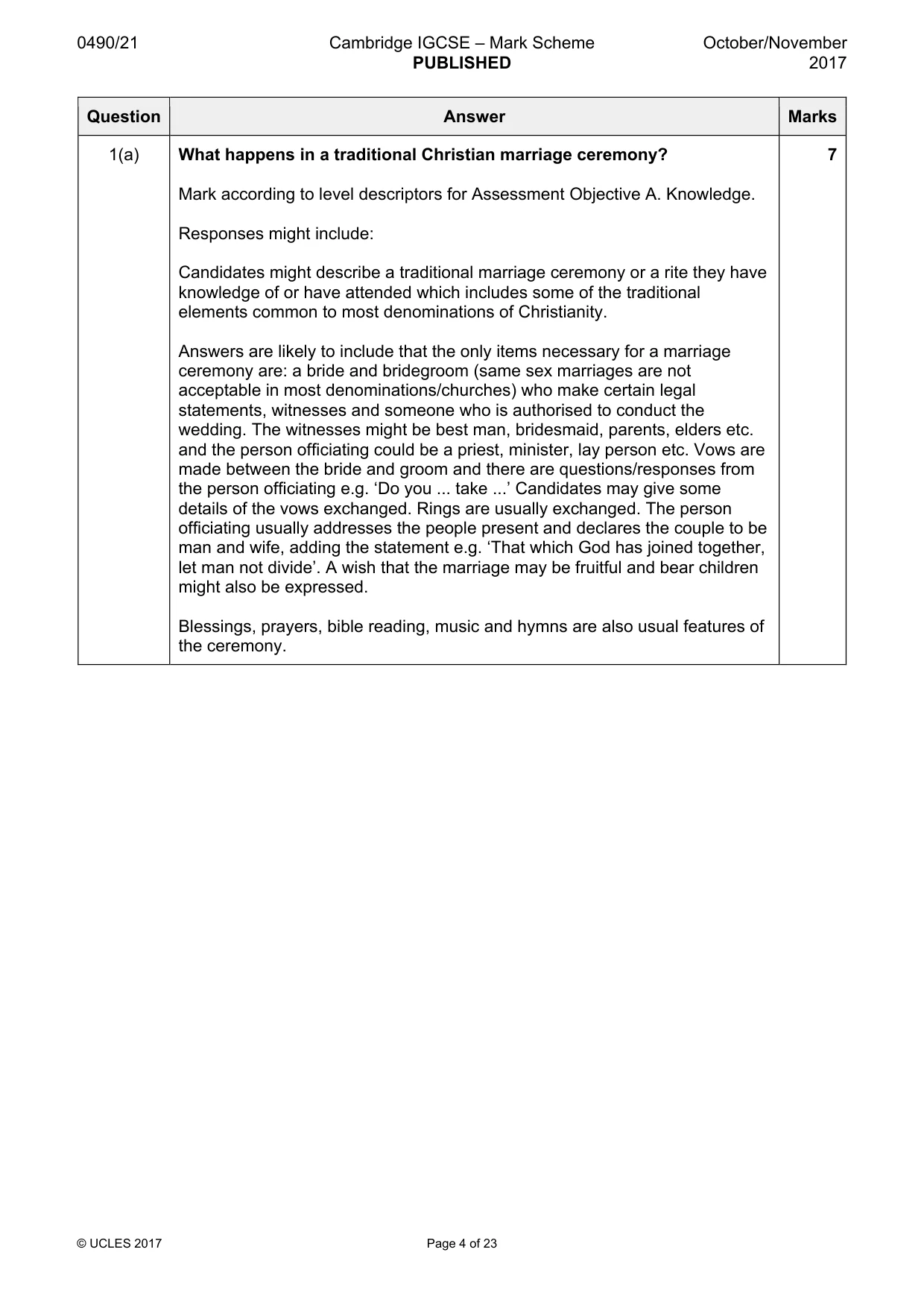 Mark scheme, page 4 of 23
