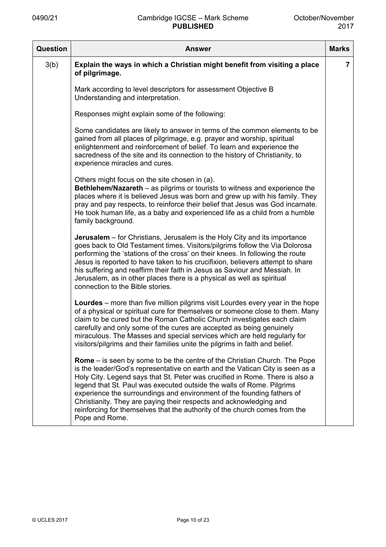 Mark scheme, page 10 of 23