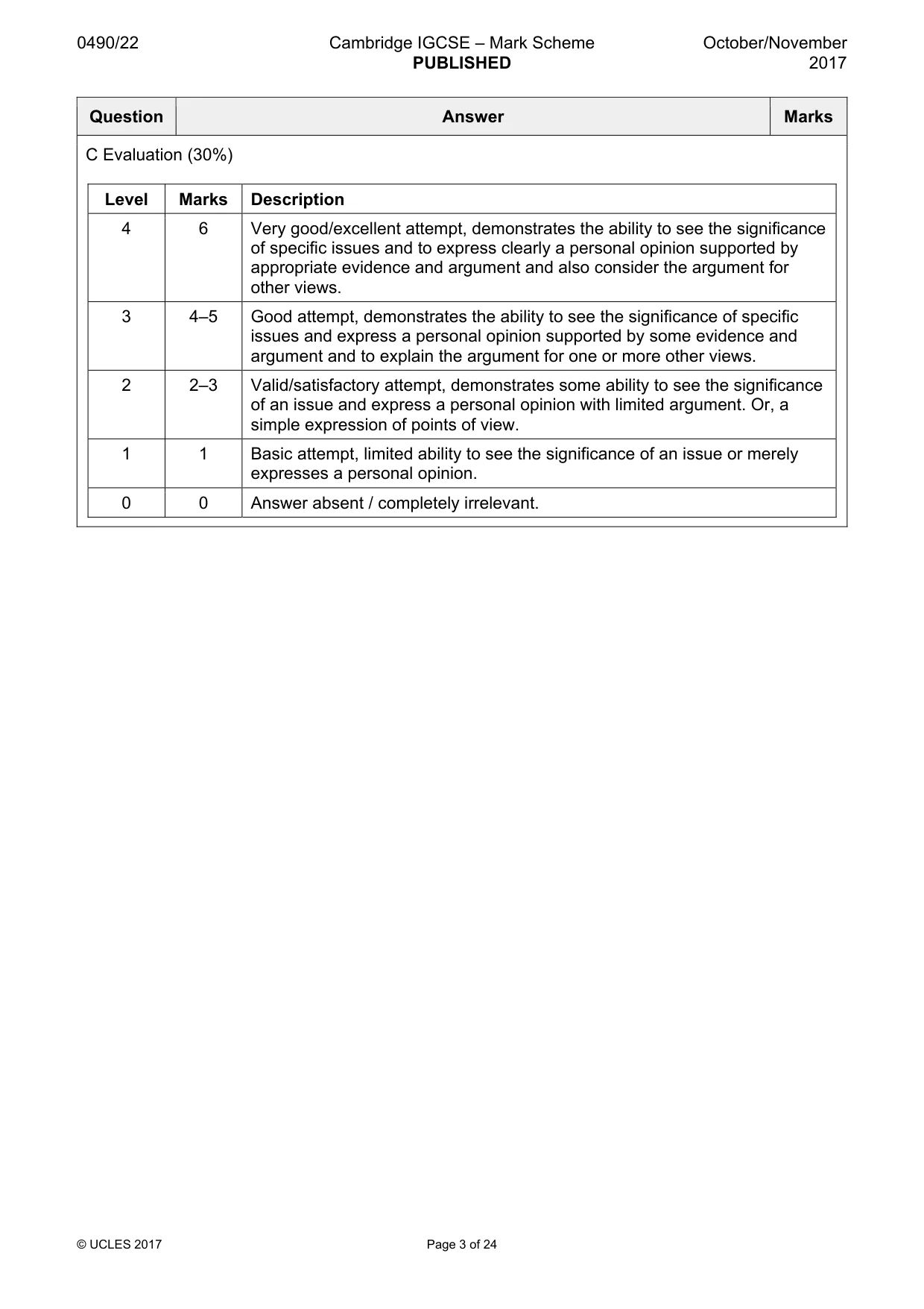 Mark scheme, page 3 of 24