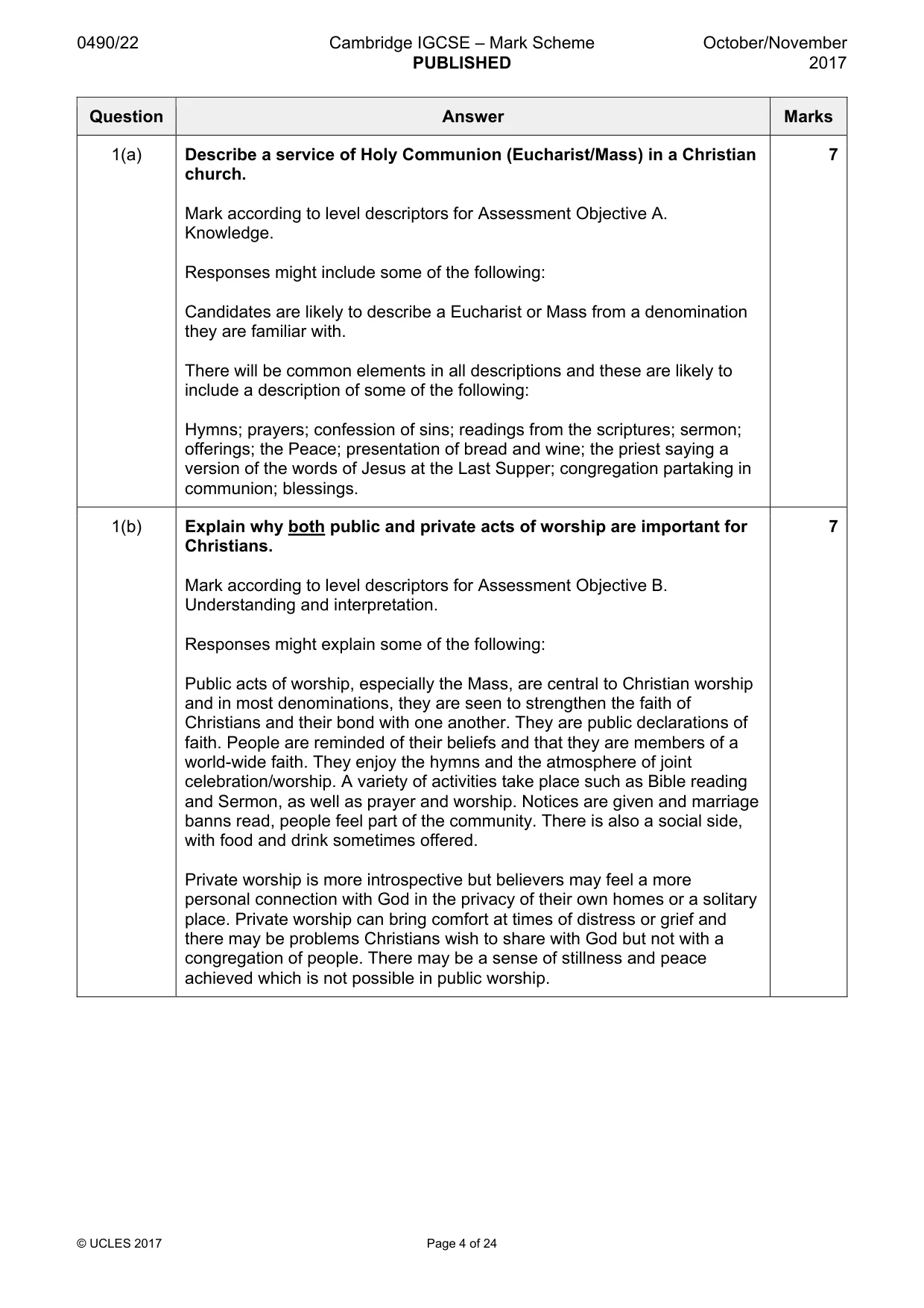 Mark scheme, page 4 of 24