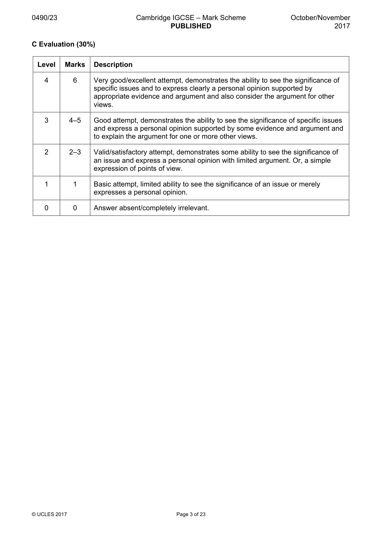 Mark scheme, page 3 of 23
