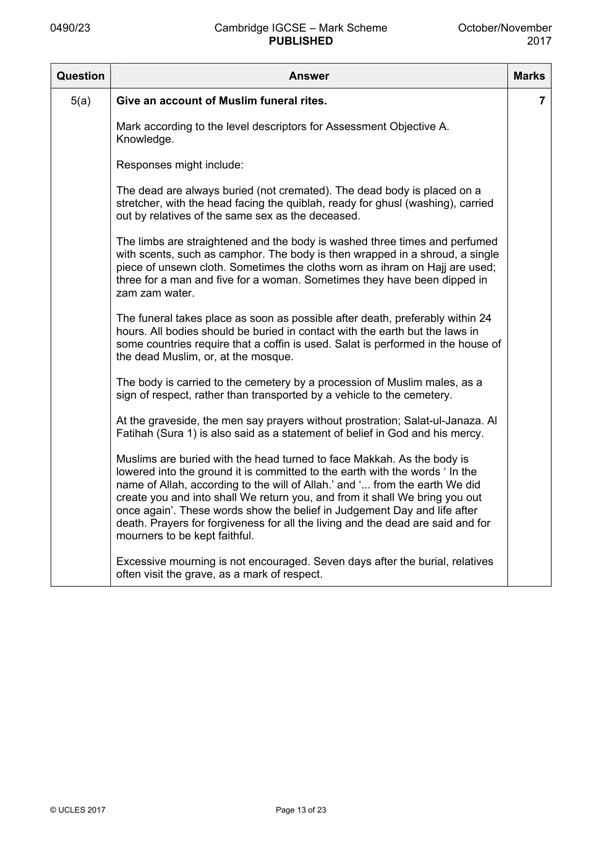 Mark scheme, page 13 of 23