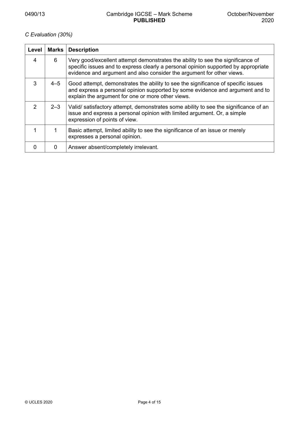 Mark scheme, page 4 of 15