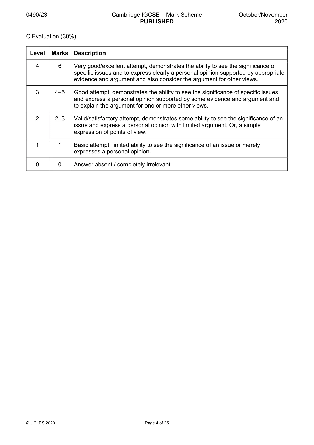 Mark scheme, page 4 of 25