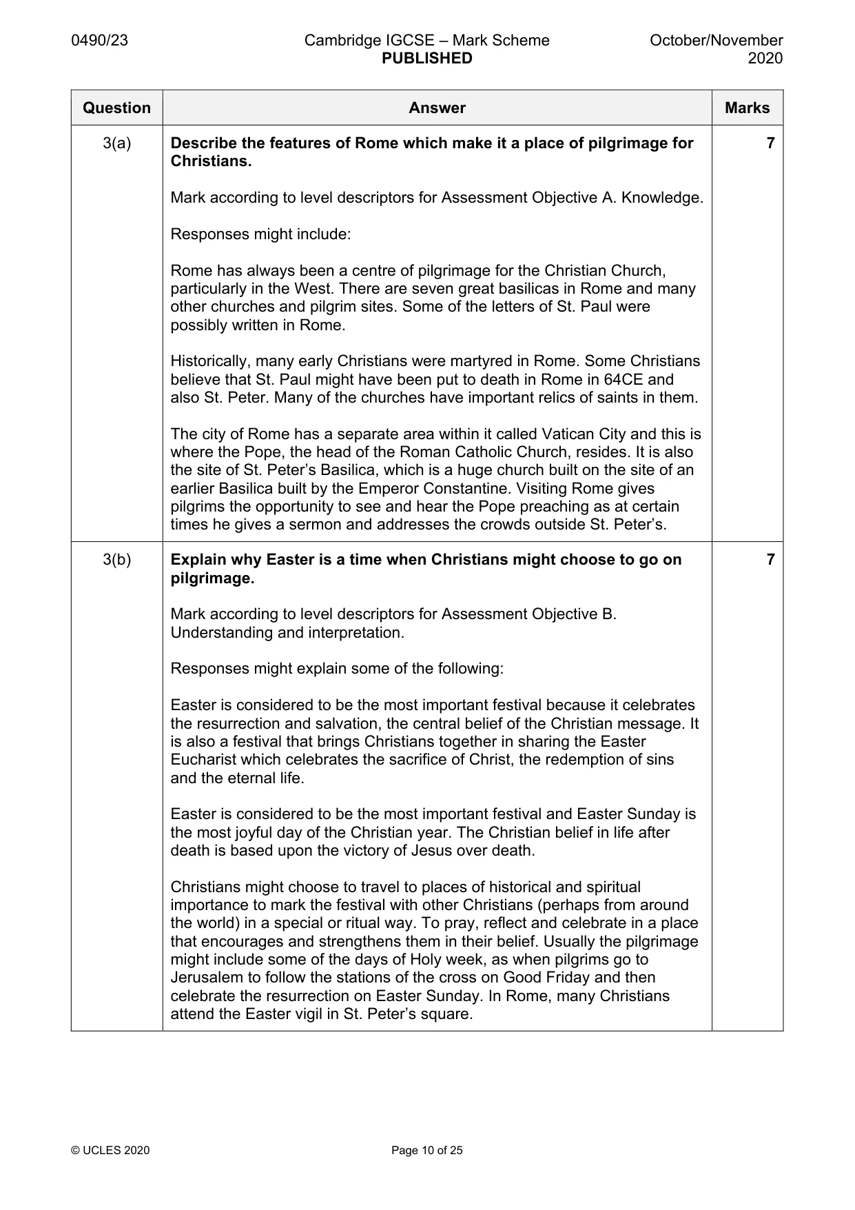 Mark scheme, page 10 of 25