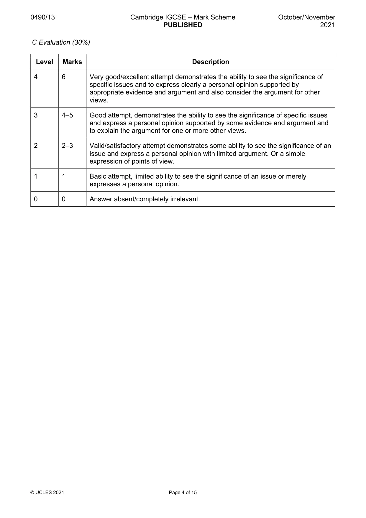 Mark scheme, page 4 of 15