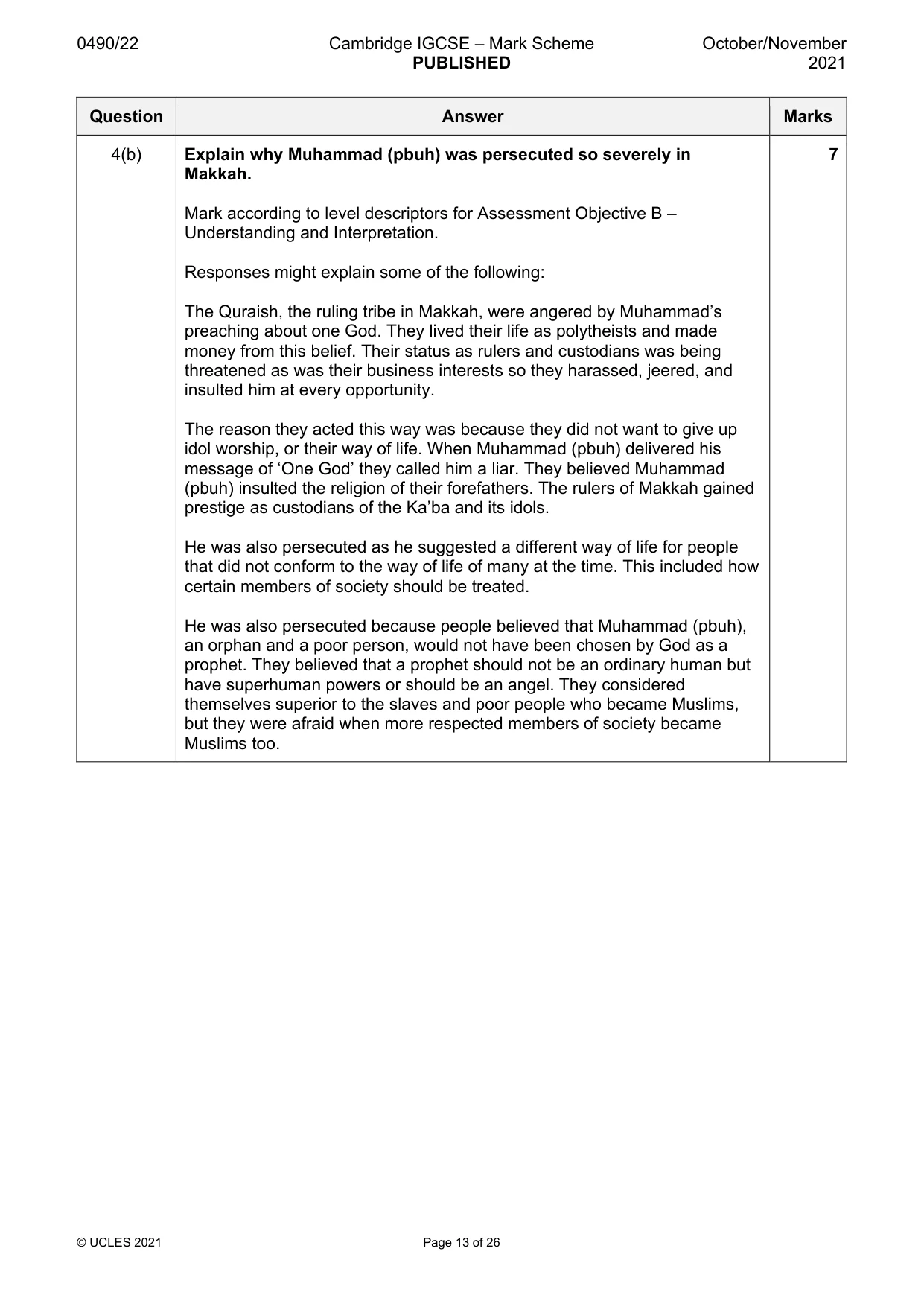 Mark scheme, page 13 of 26