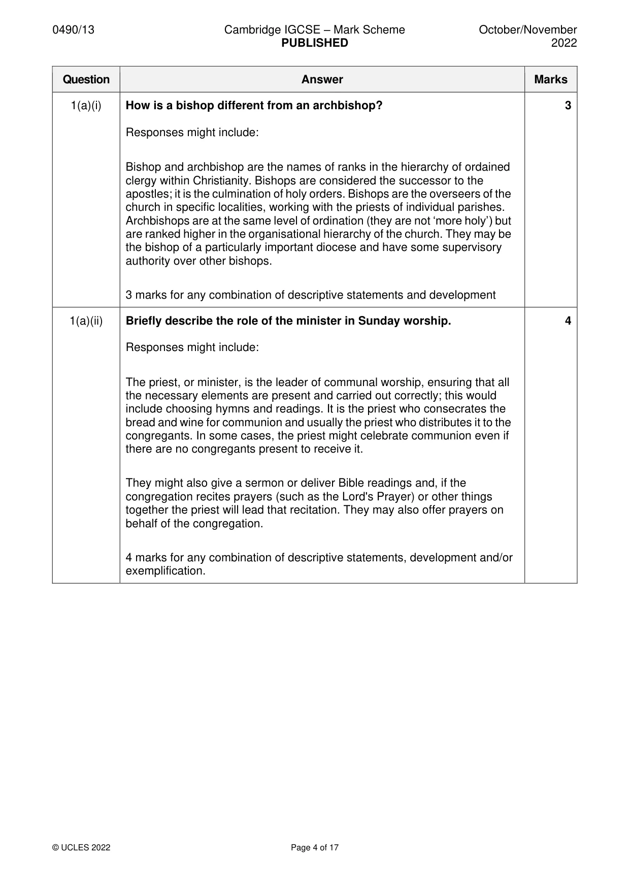 Mark scheme, page 4 of 17
