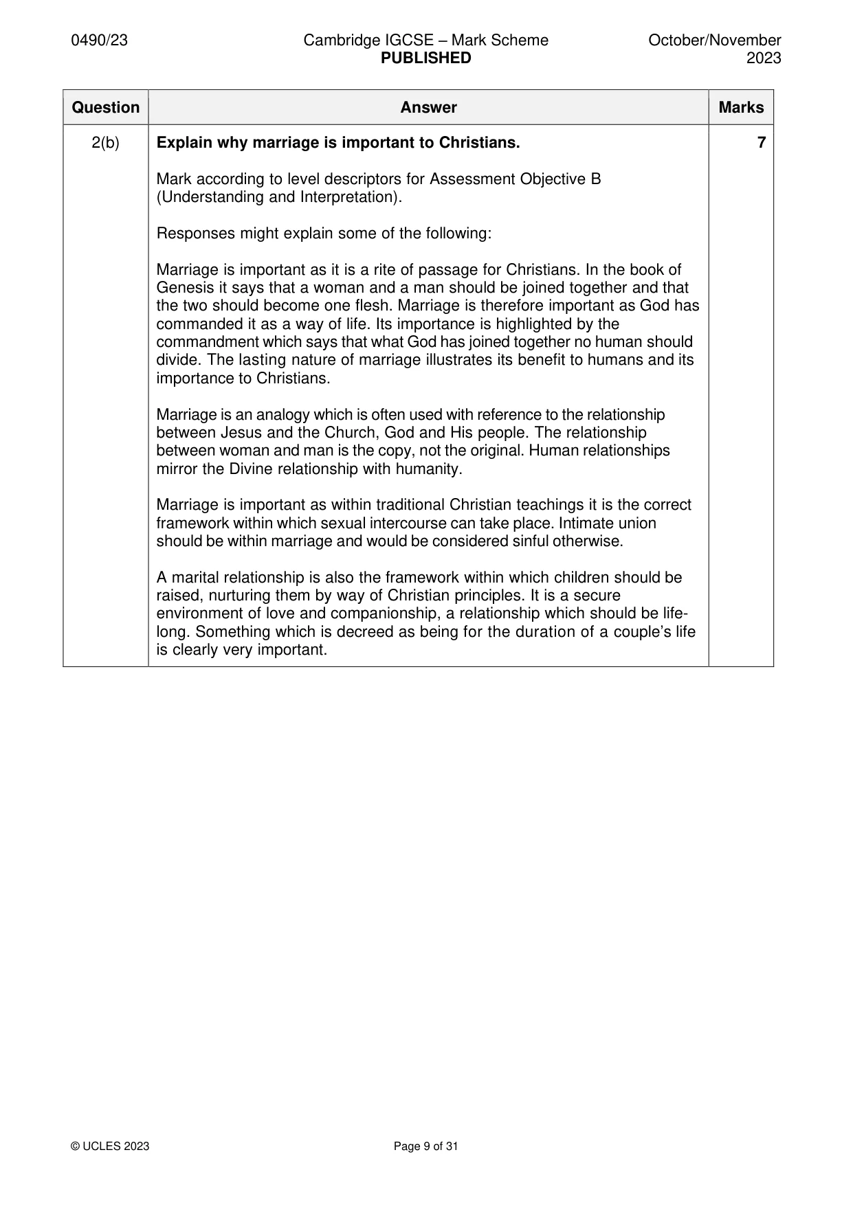 Mark scheme, page 9 of 31