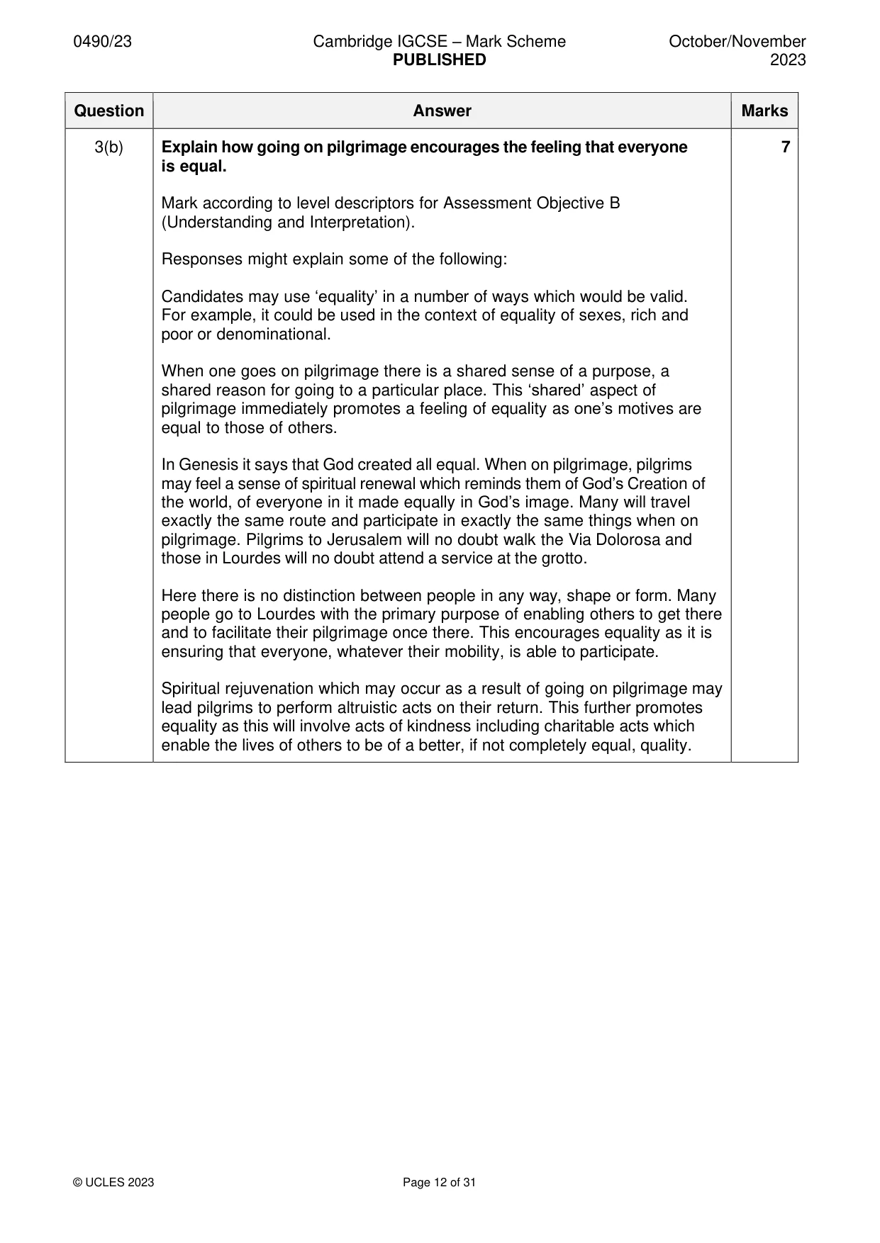 Mark scheme, page 12 of 31
