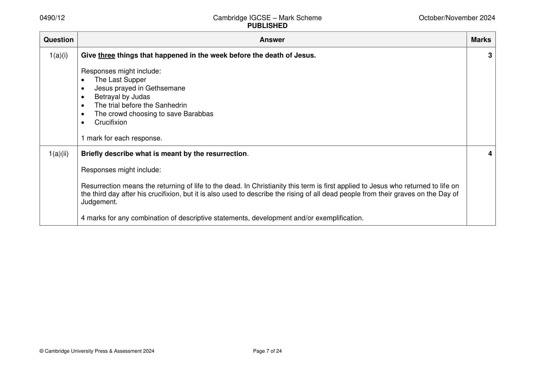 Mark scheme, page 7 of 24