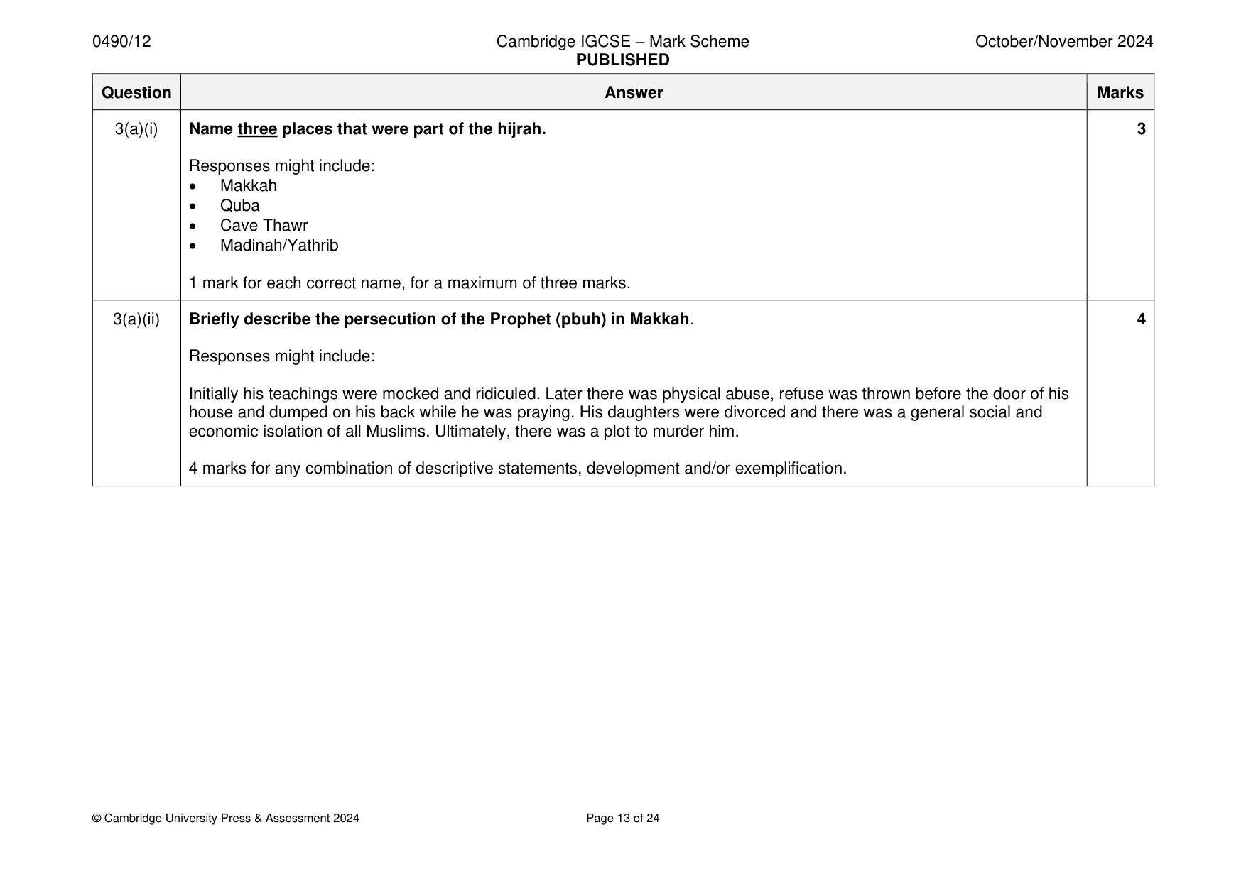 Mark scheme, page 13 of 24