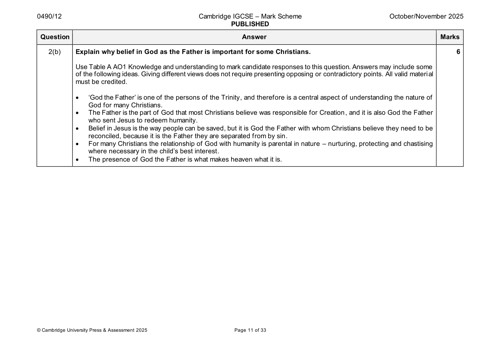 Mark scheme, page 11 of 33