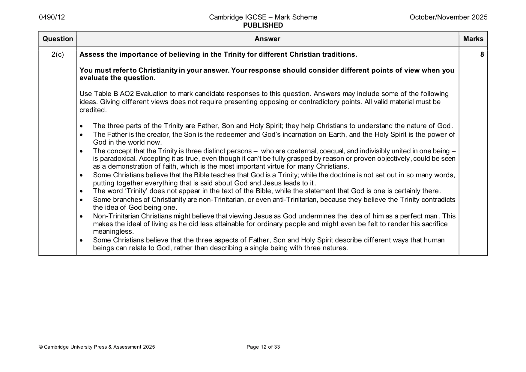 Mark scheme, page 12 of 33
