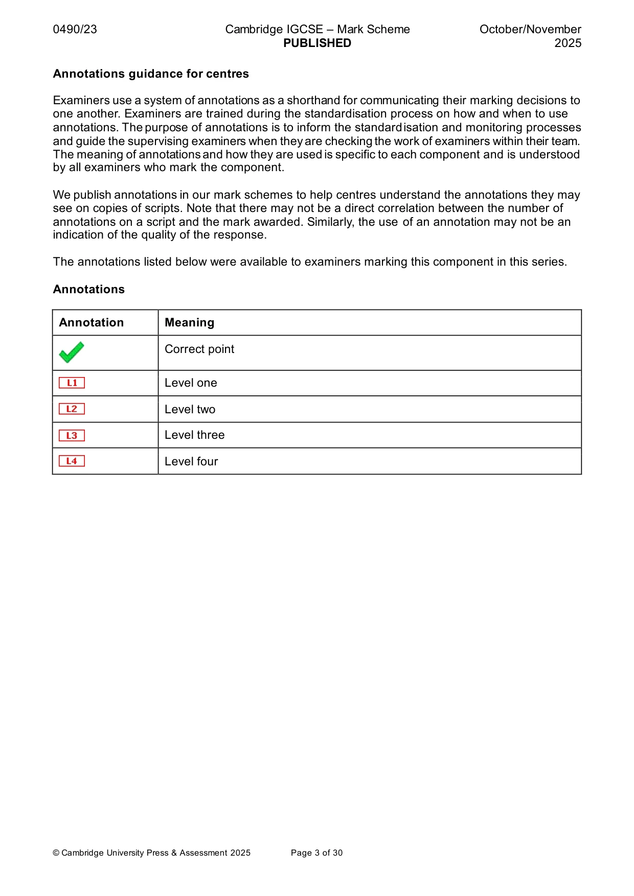 Mark scheme, page 3 of 30