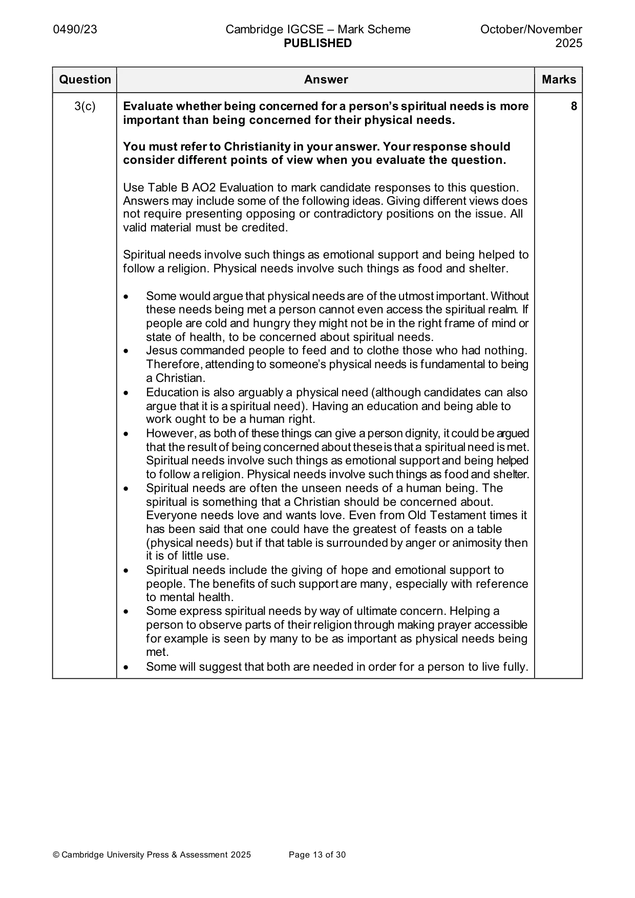 Mark scheme, page 13 of 30
