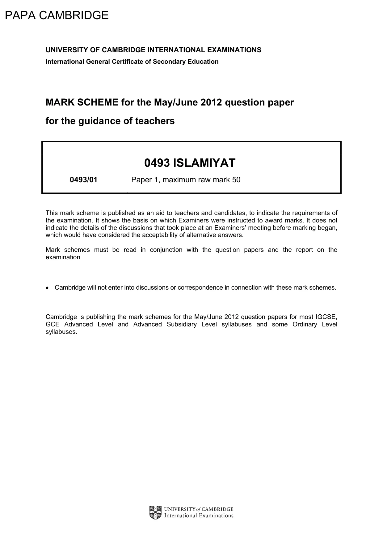 Mark scheme, page 1 of 9