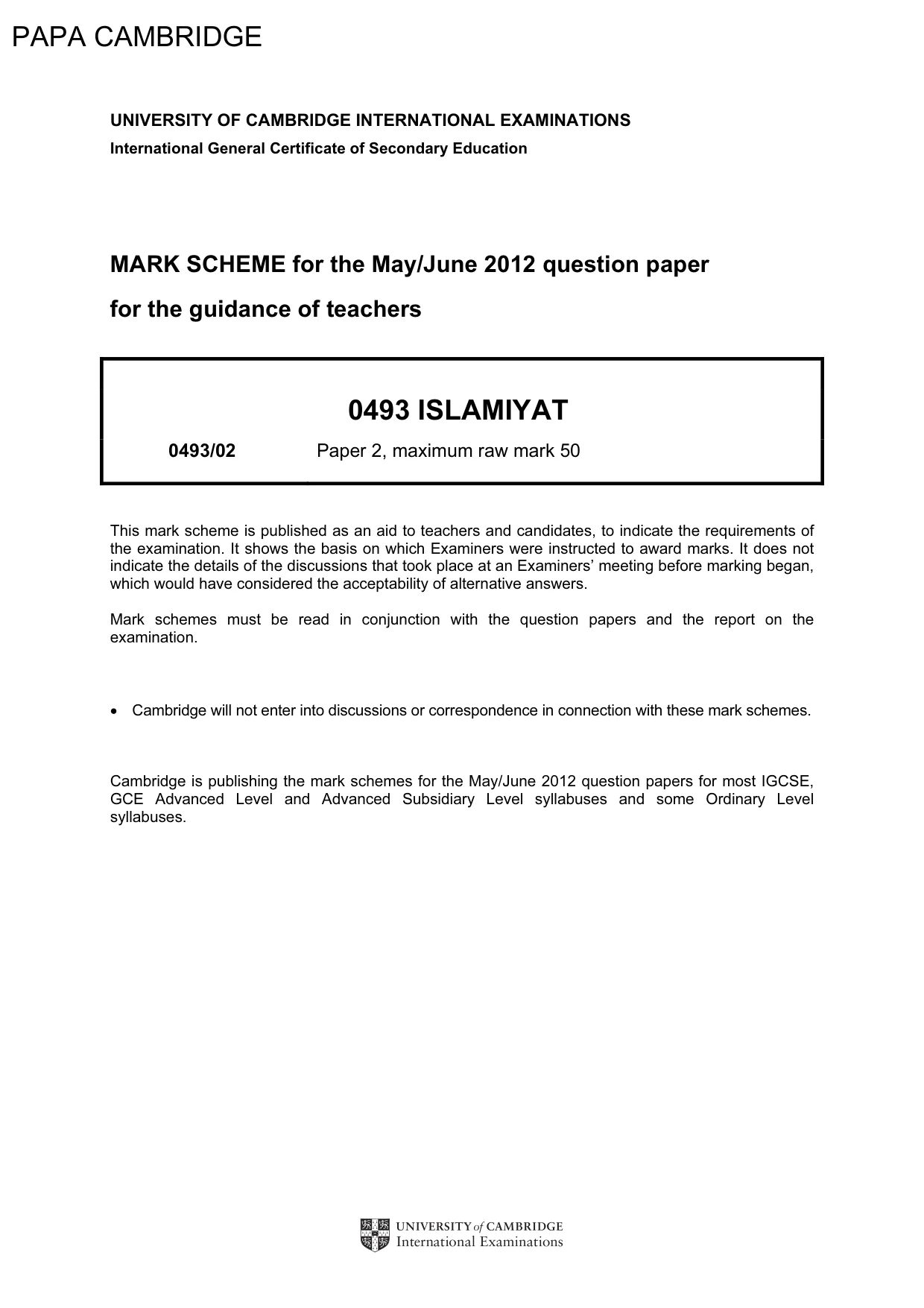 Mark scheme, page 1 of 5