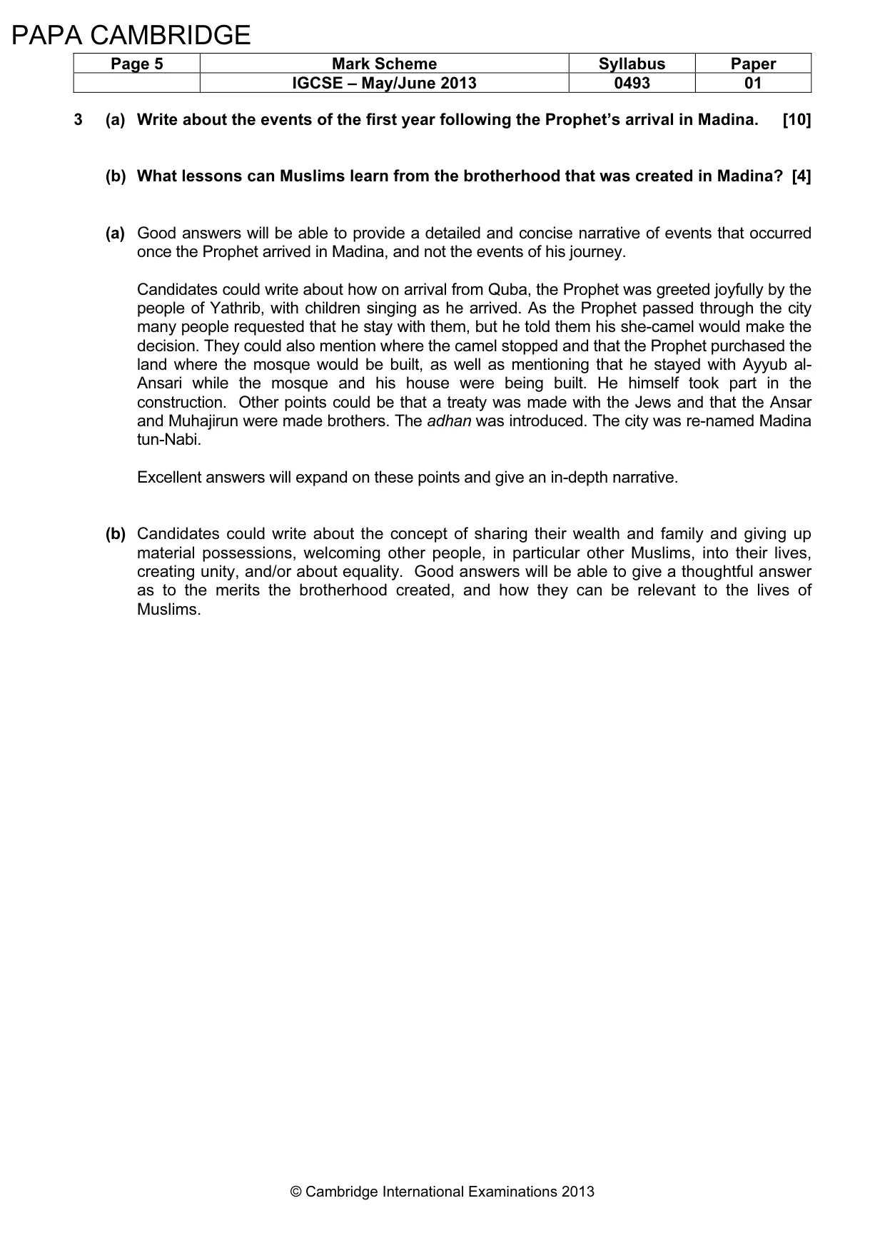 Mark scheme, page 6 of 8