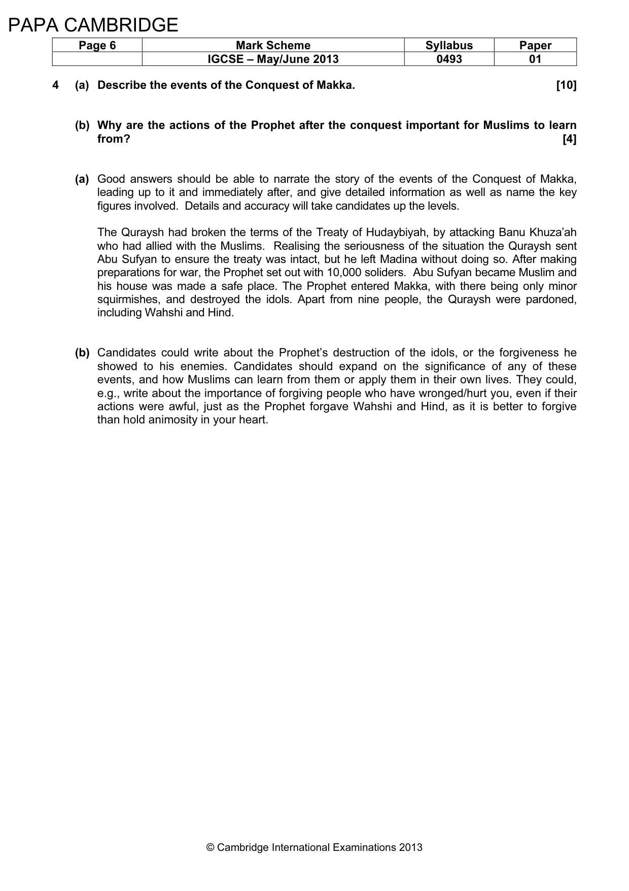 Mark scheme, page 7 of 8