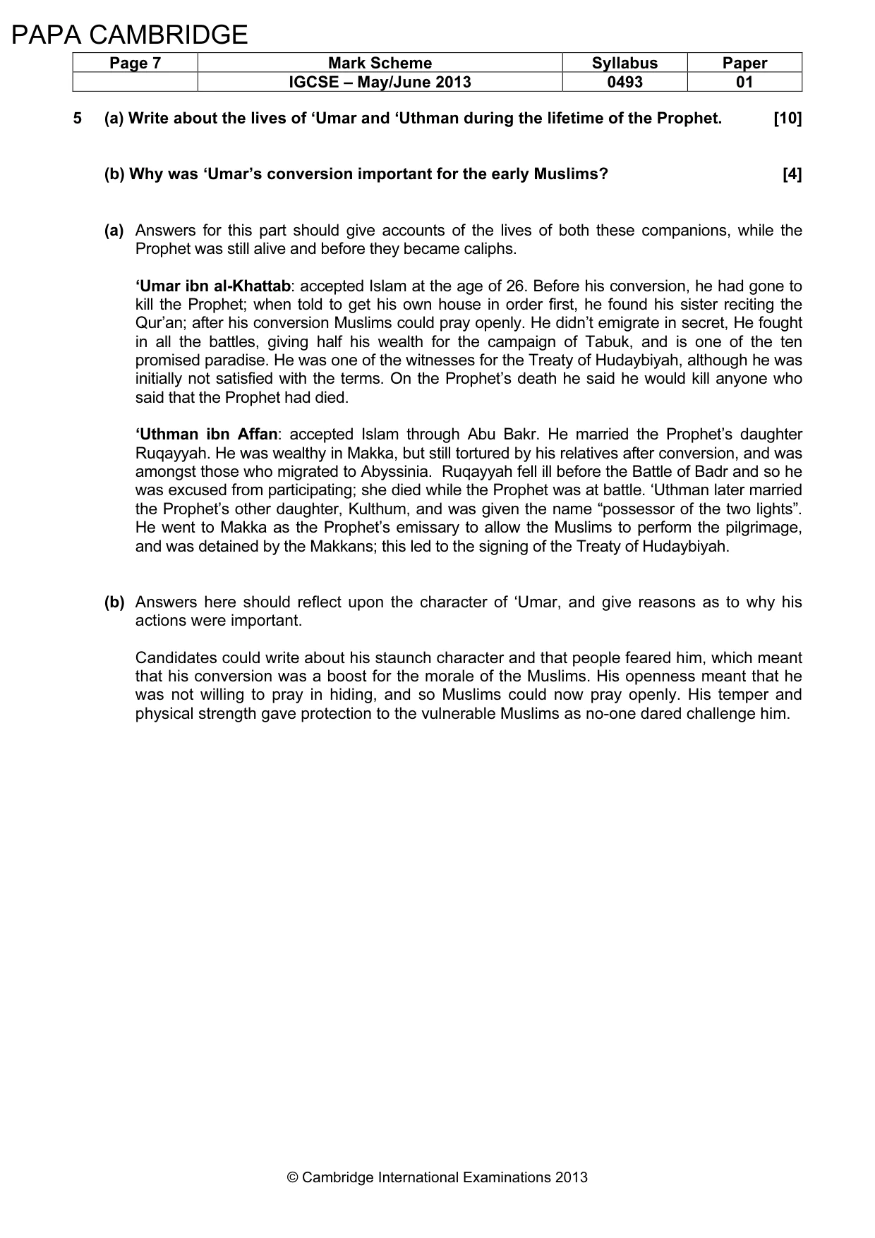 Mark scheme, page 8 of 8