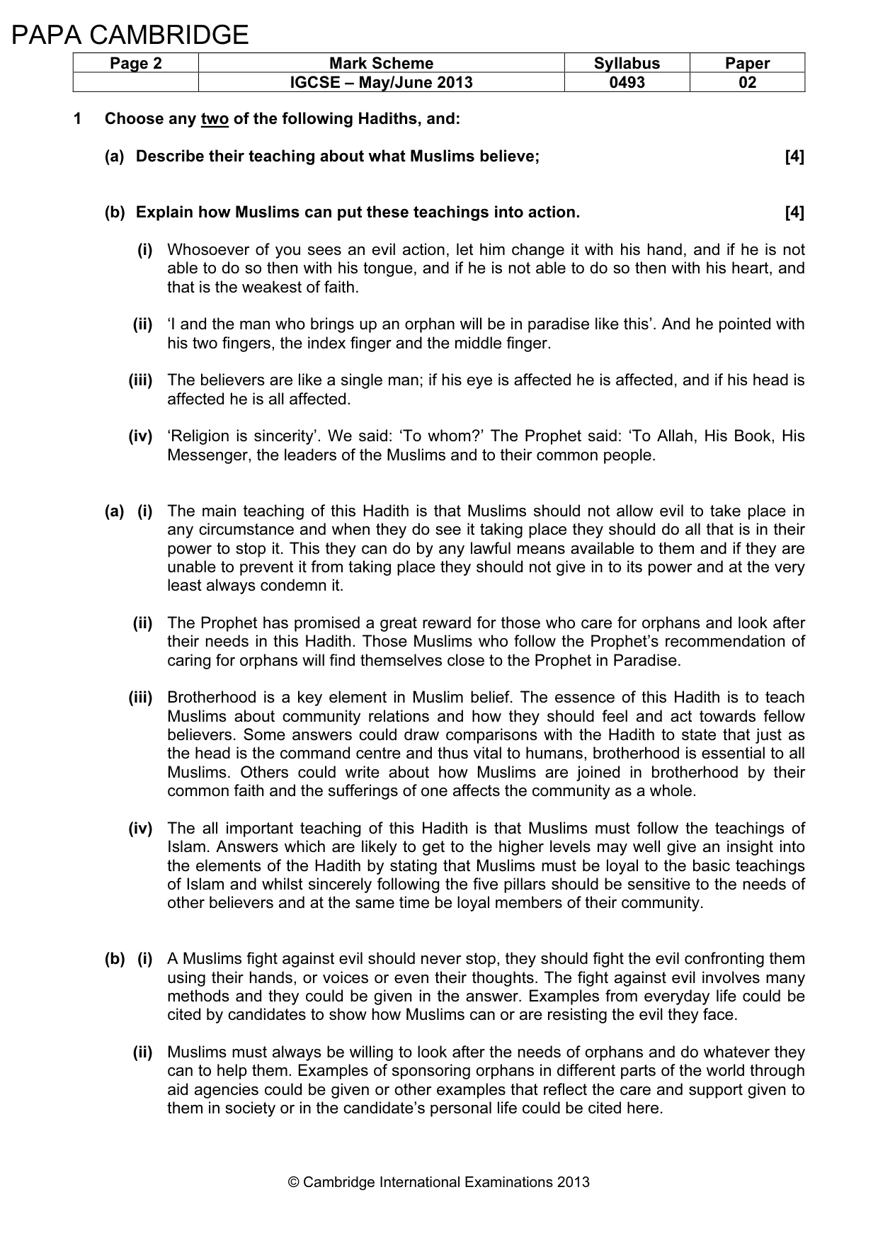 Mark scheme, page 3 of 6