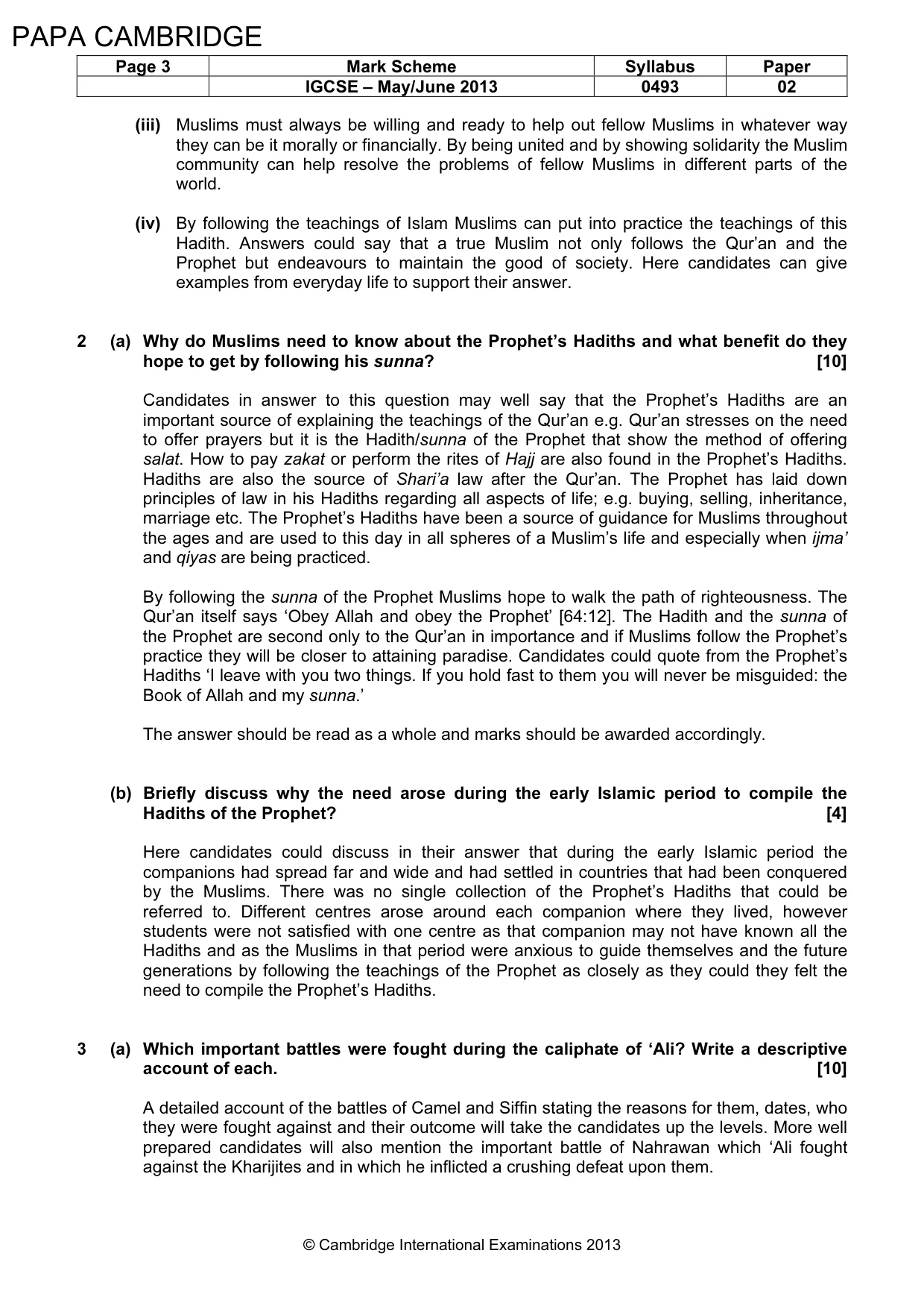 Mark scheme, page 4 of 6